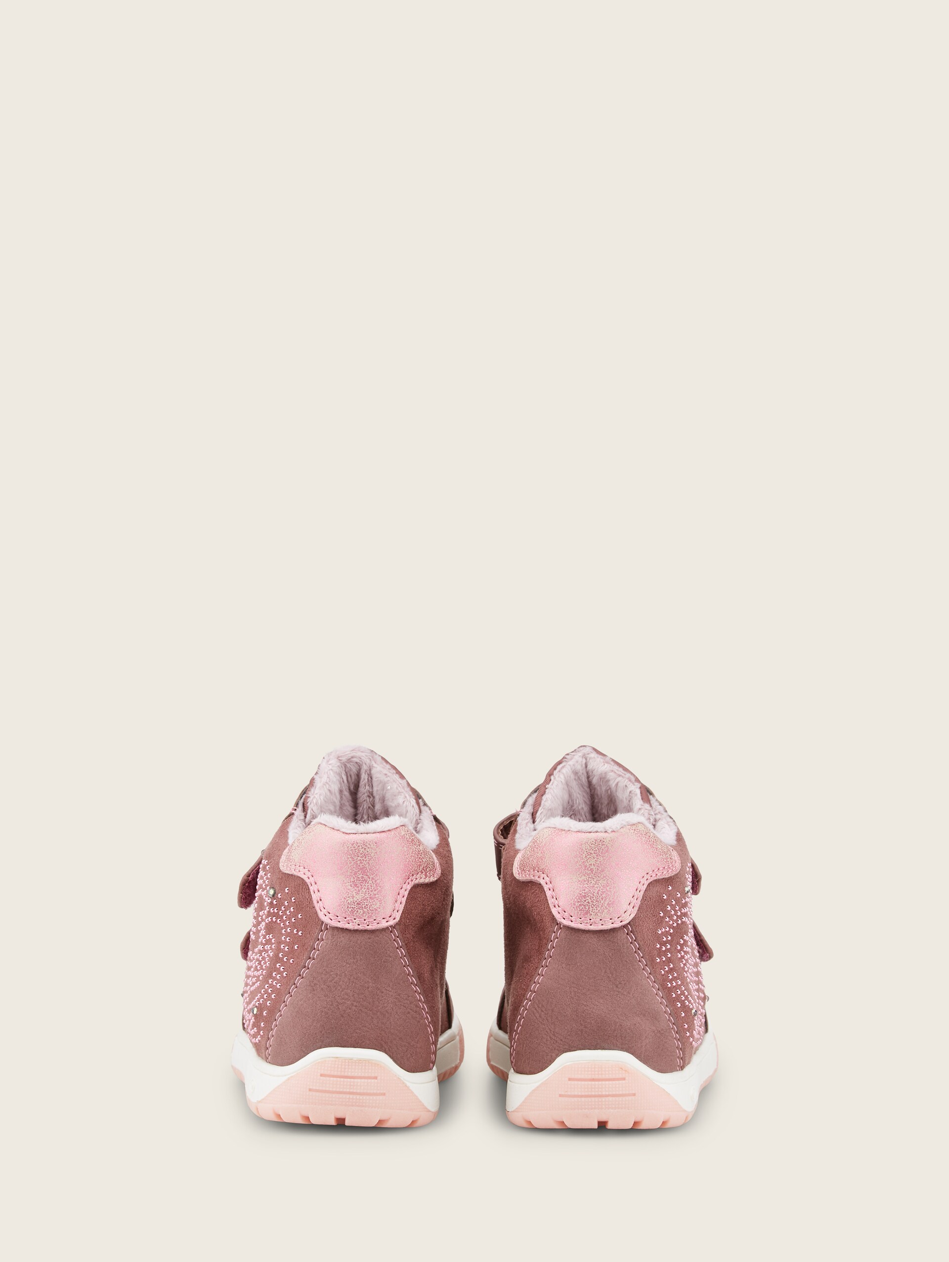 Sneakers van hoogwaardig kunstleer - old rose - Achteraanzicht product