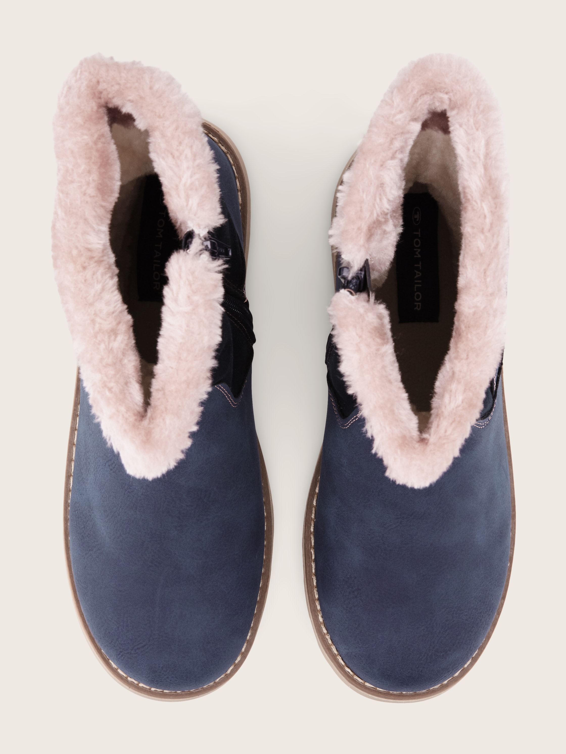 Bottes fourrées avec ornements - denim - Vue du produit du haut