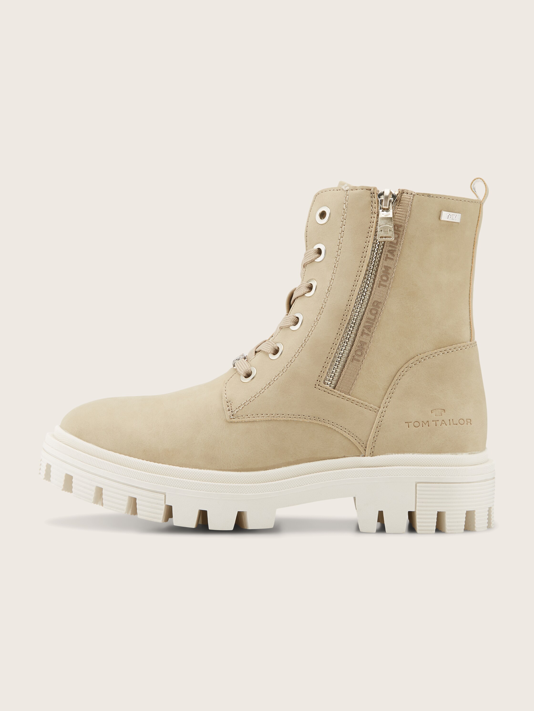 gevoerde laarzen - beige - zijaanzicht product