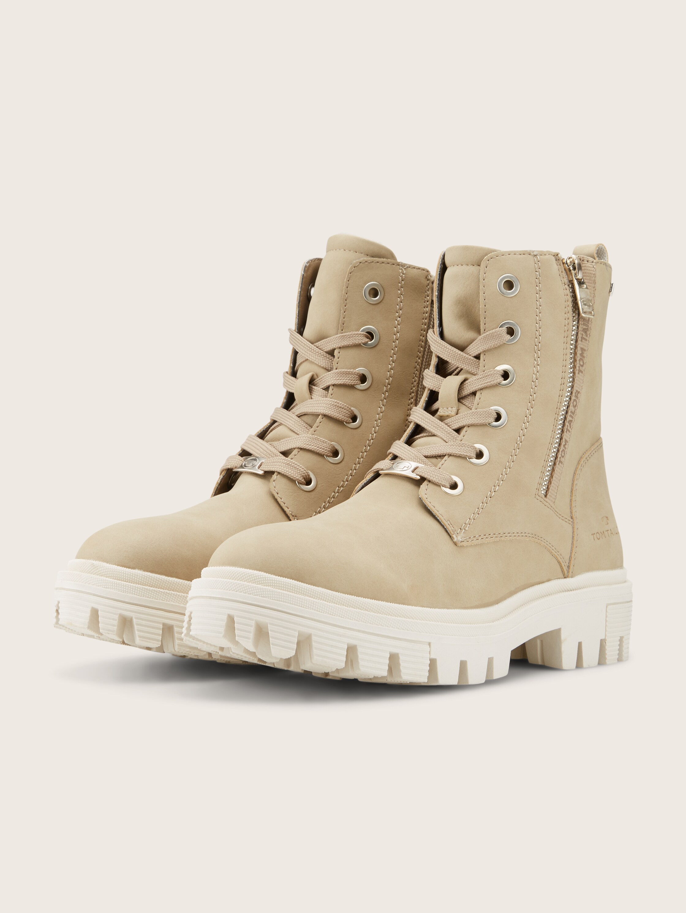 Gefütterte Stiefel - beige - Detail