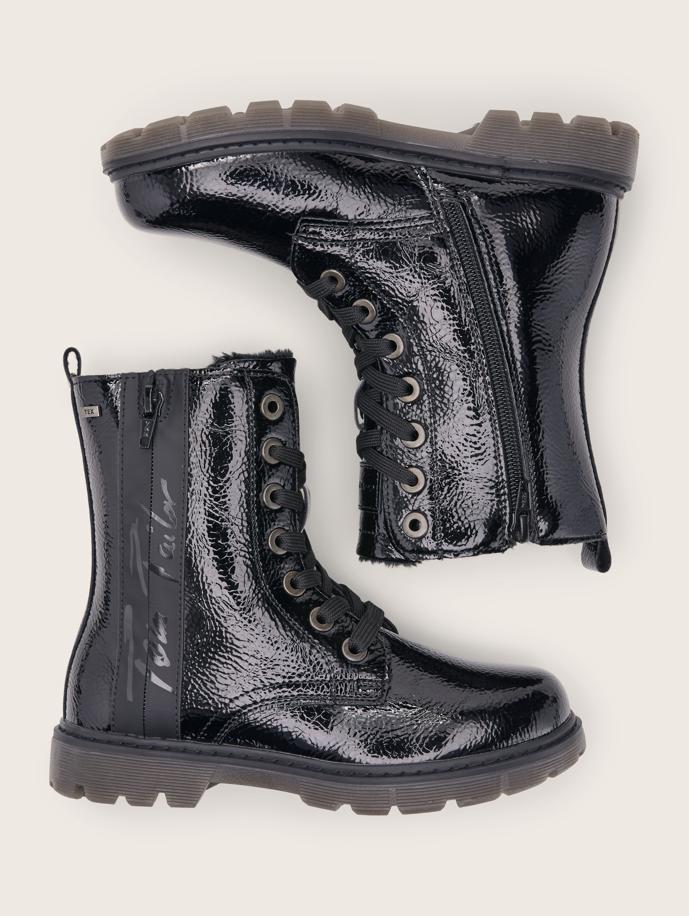 Gevoerde laarzen van imitatieleer - black - Bovenaanzicht product 