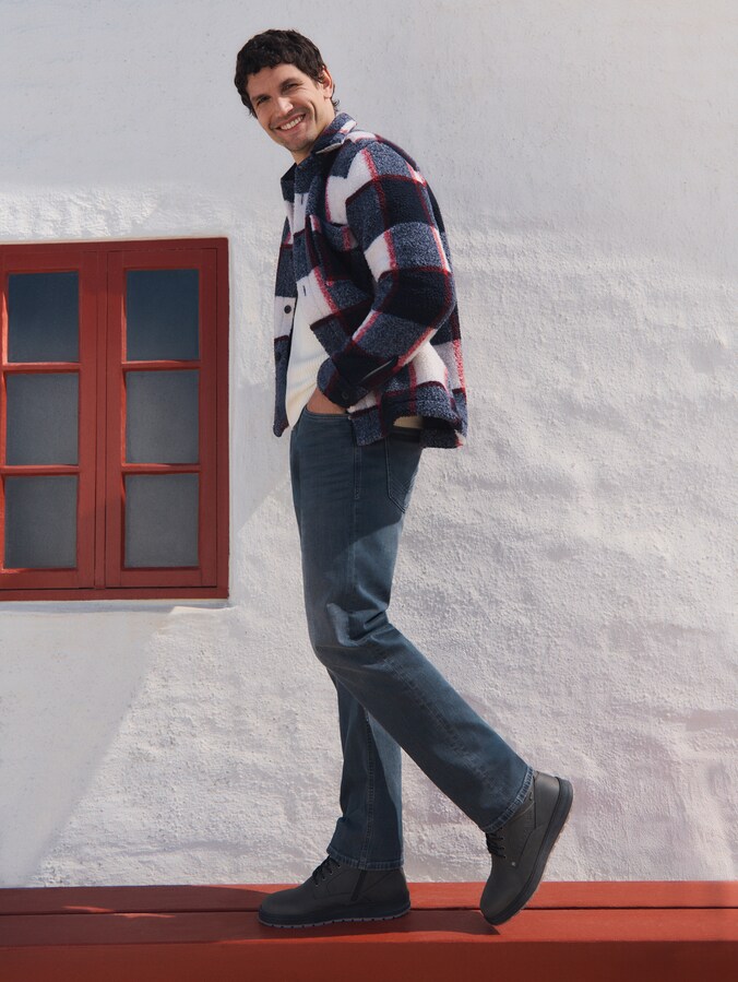 Waterdichte enkellaarsjes met voering door Men, coal