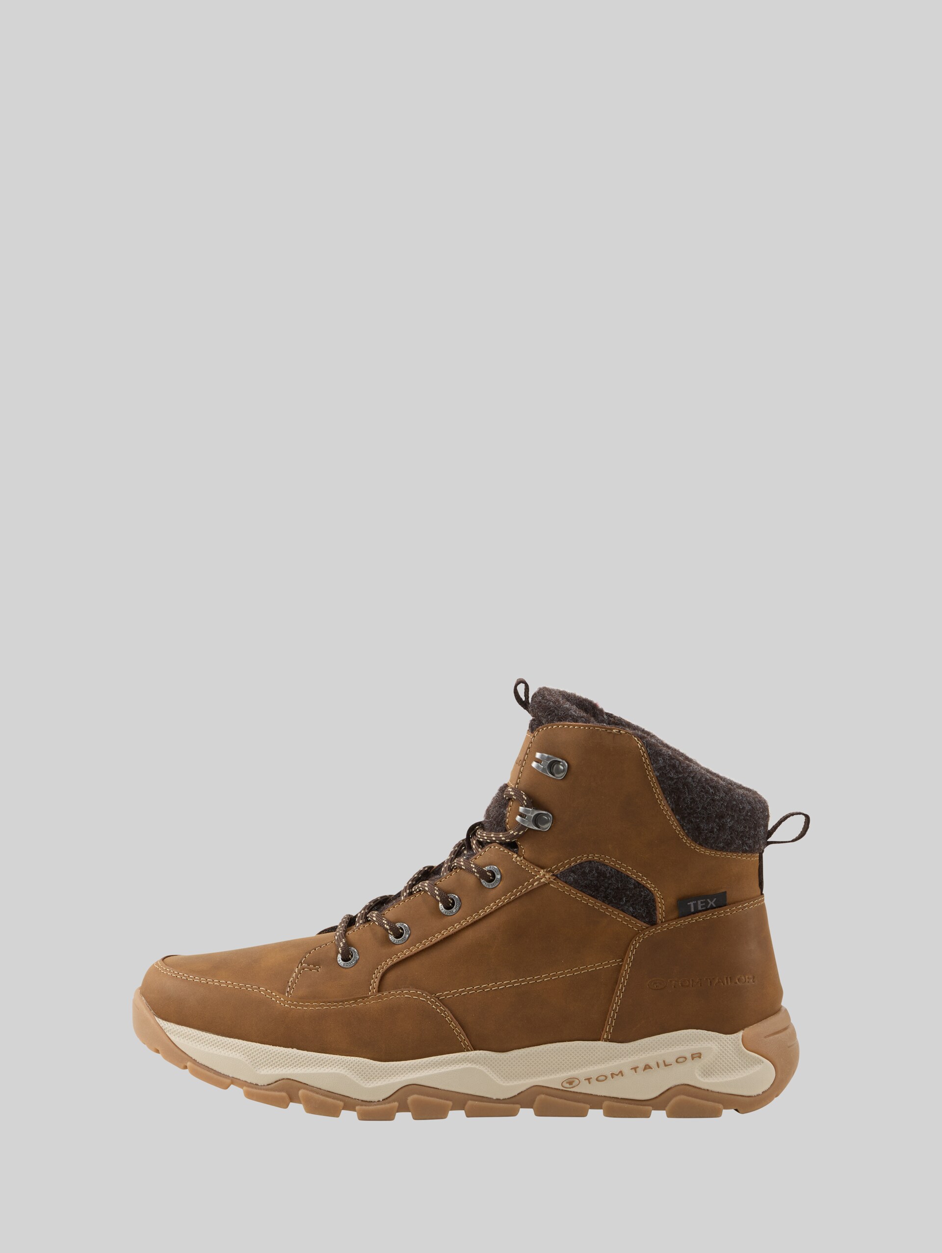 Wasserfeste Schnürstiefel mit Fütterung - cognac - seitliche Produkt-Ansicht