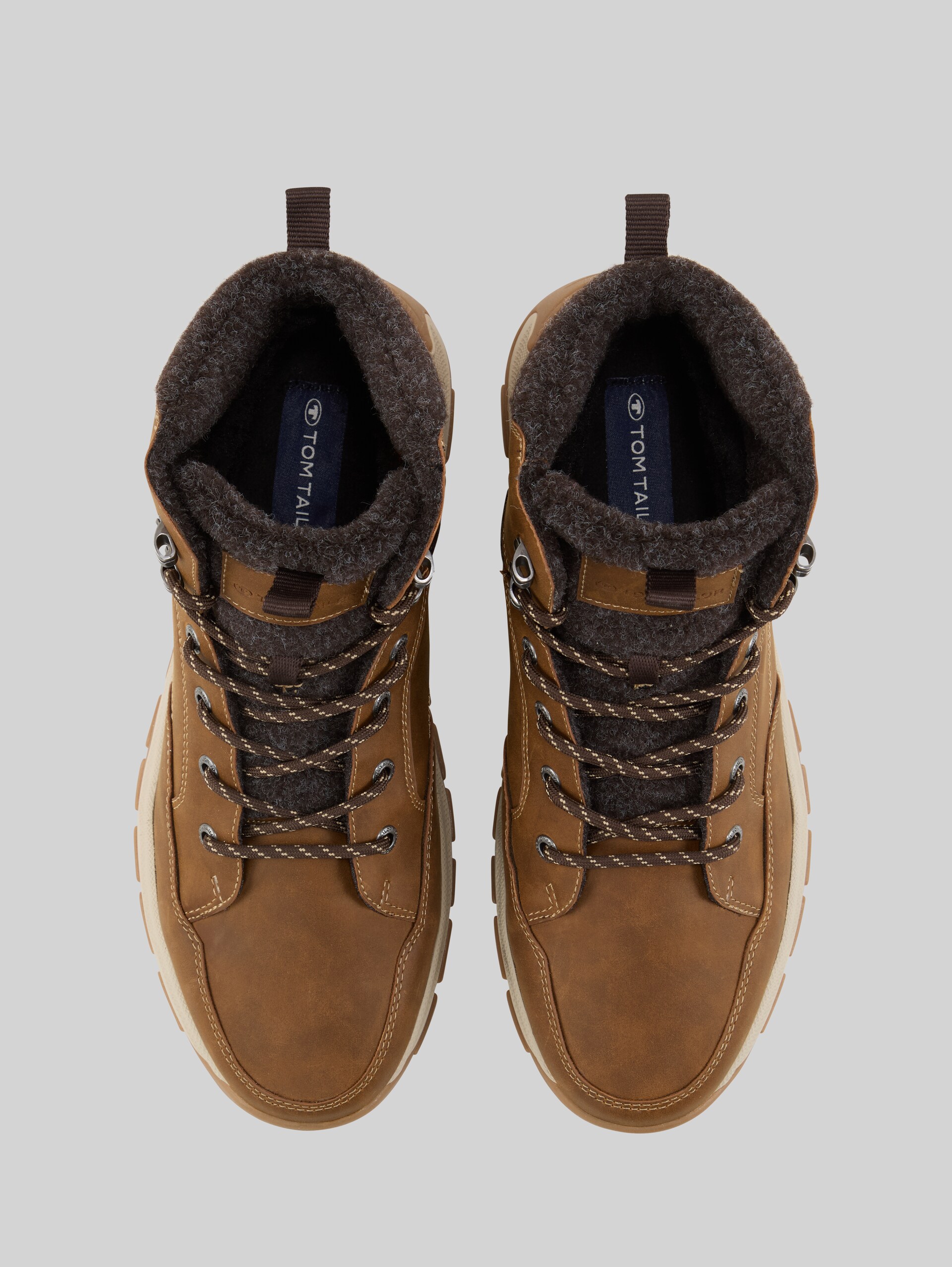 Wasserfeste Schnürstiefel mit Fütterung - cognac - Produkt-Ansicht von oben 