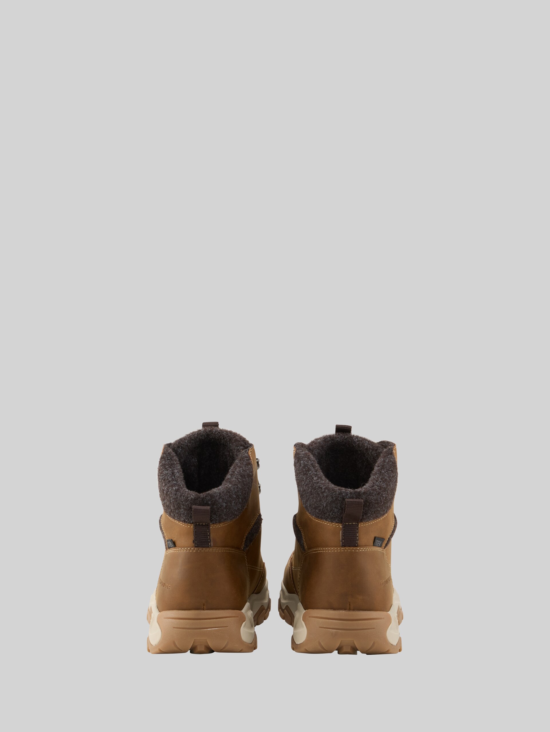 Wasserfeste Schnürstiefel mit Fütterung - cognac - Produkt-Rückansicht