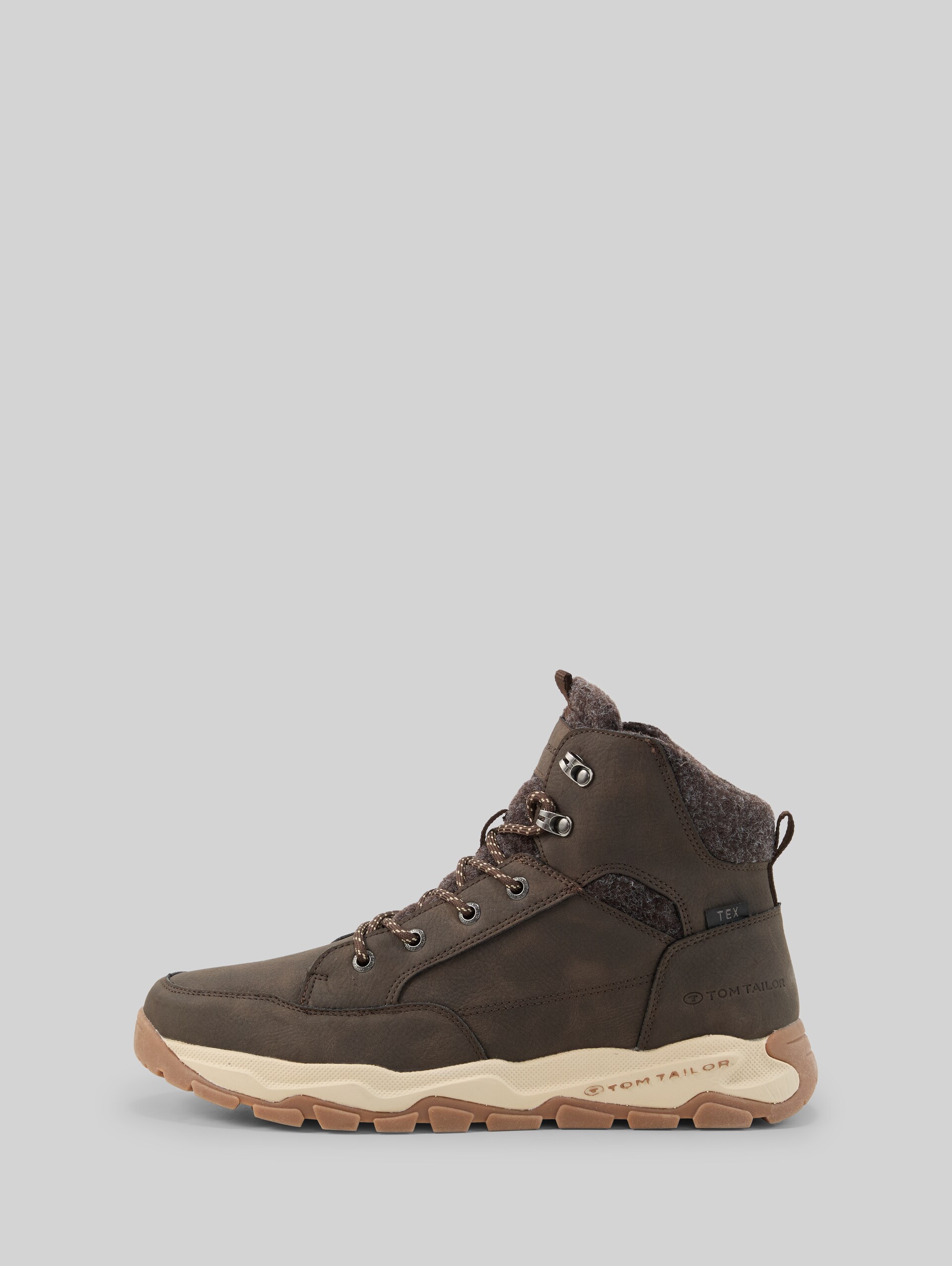 Bottes à lacets imperméables avec doublure - mokka - vue latérale du produit