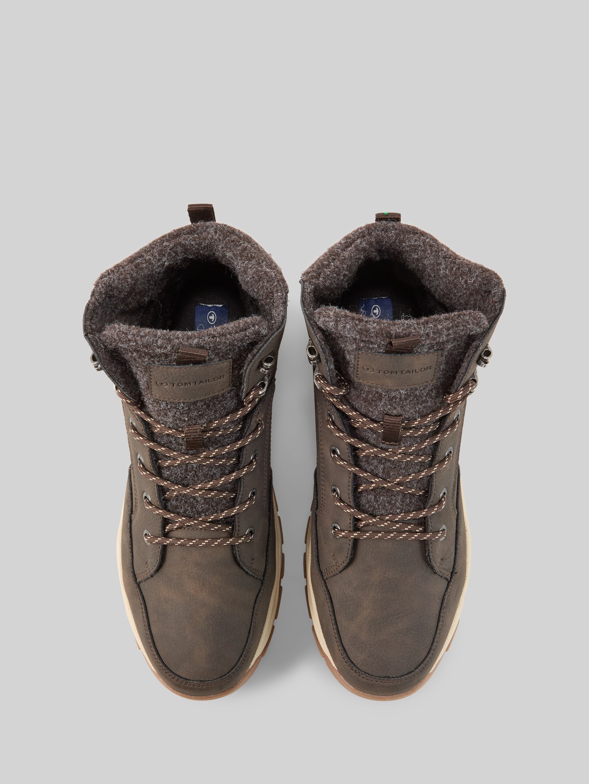 Bottes à lacets imperméables avec doublure - mokka - Vue du produit du haut
