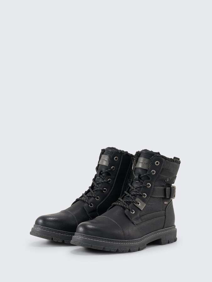 Waterproof ankle boots with lining by Men, black