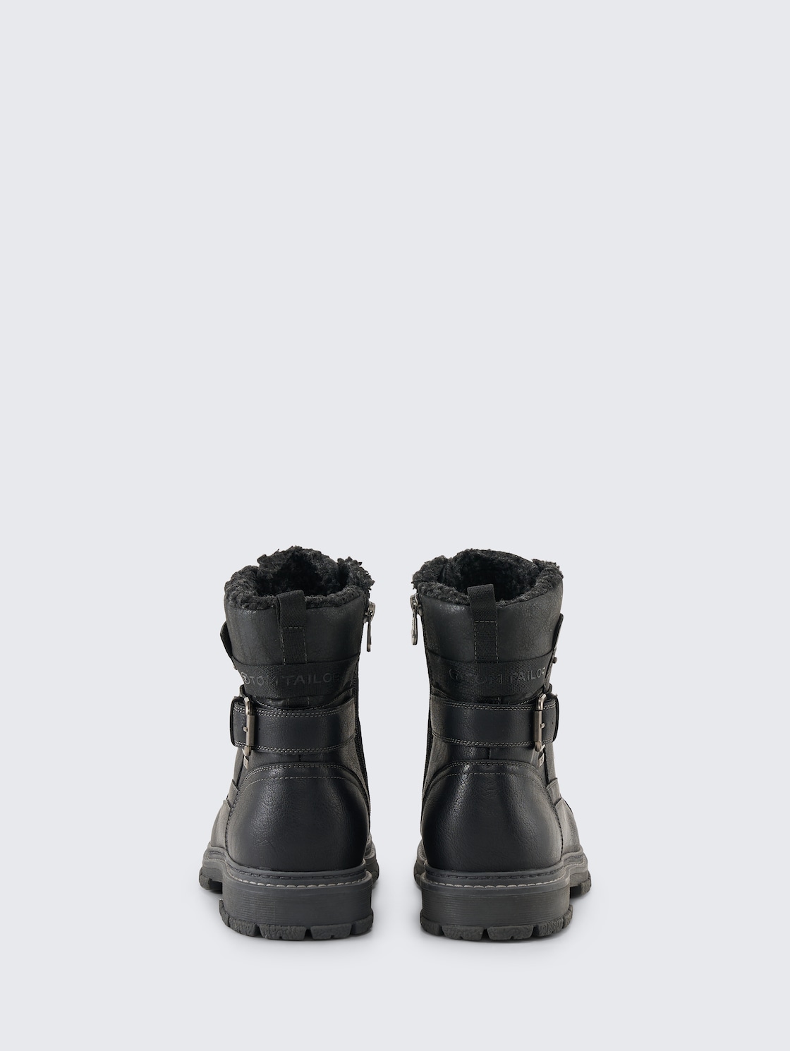 Waterproof ankle boots with lining - black - Product rear view