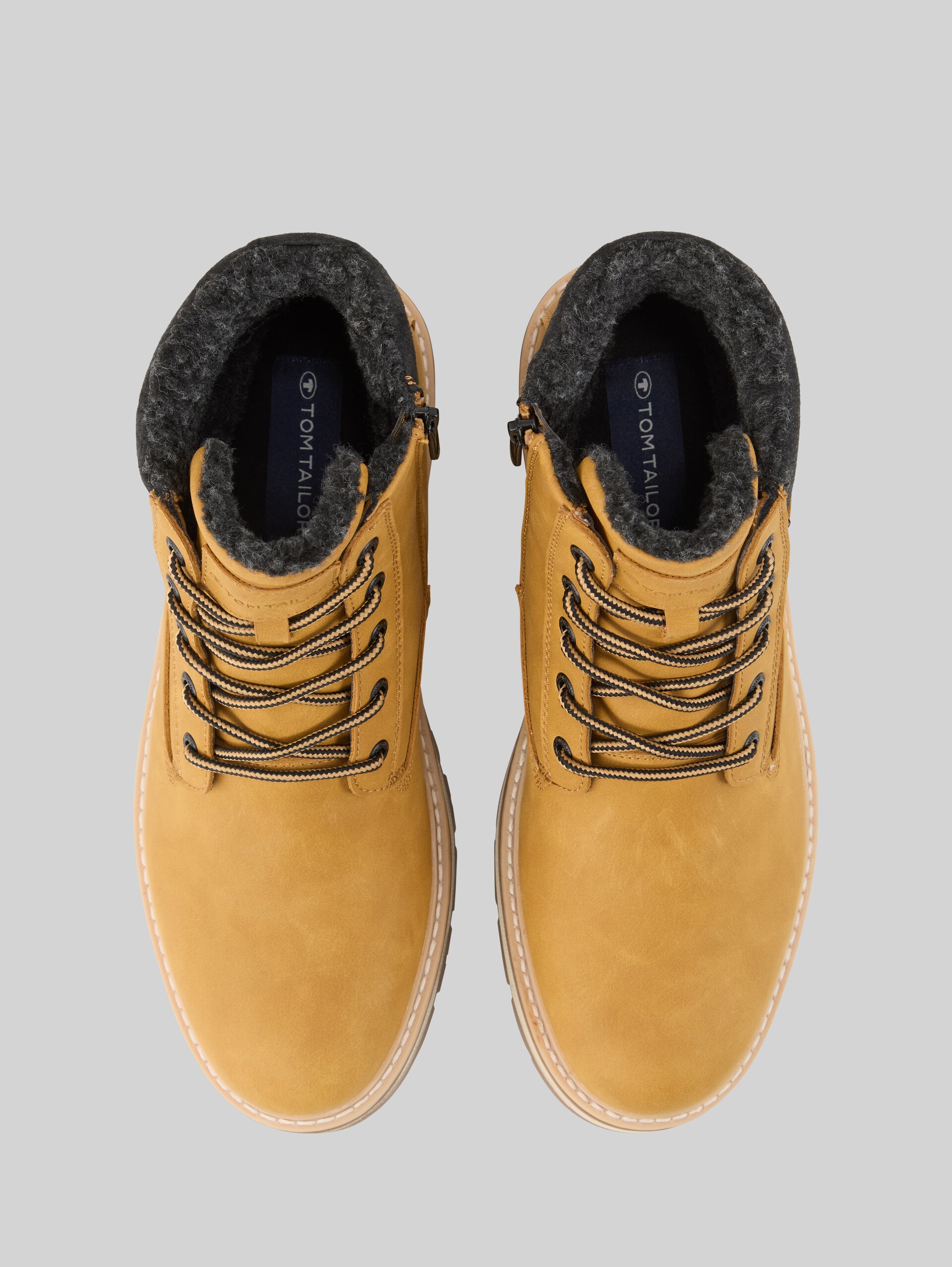 Bottes imperméables doublées - camel - Vue du produit du haut