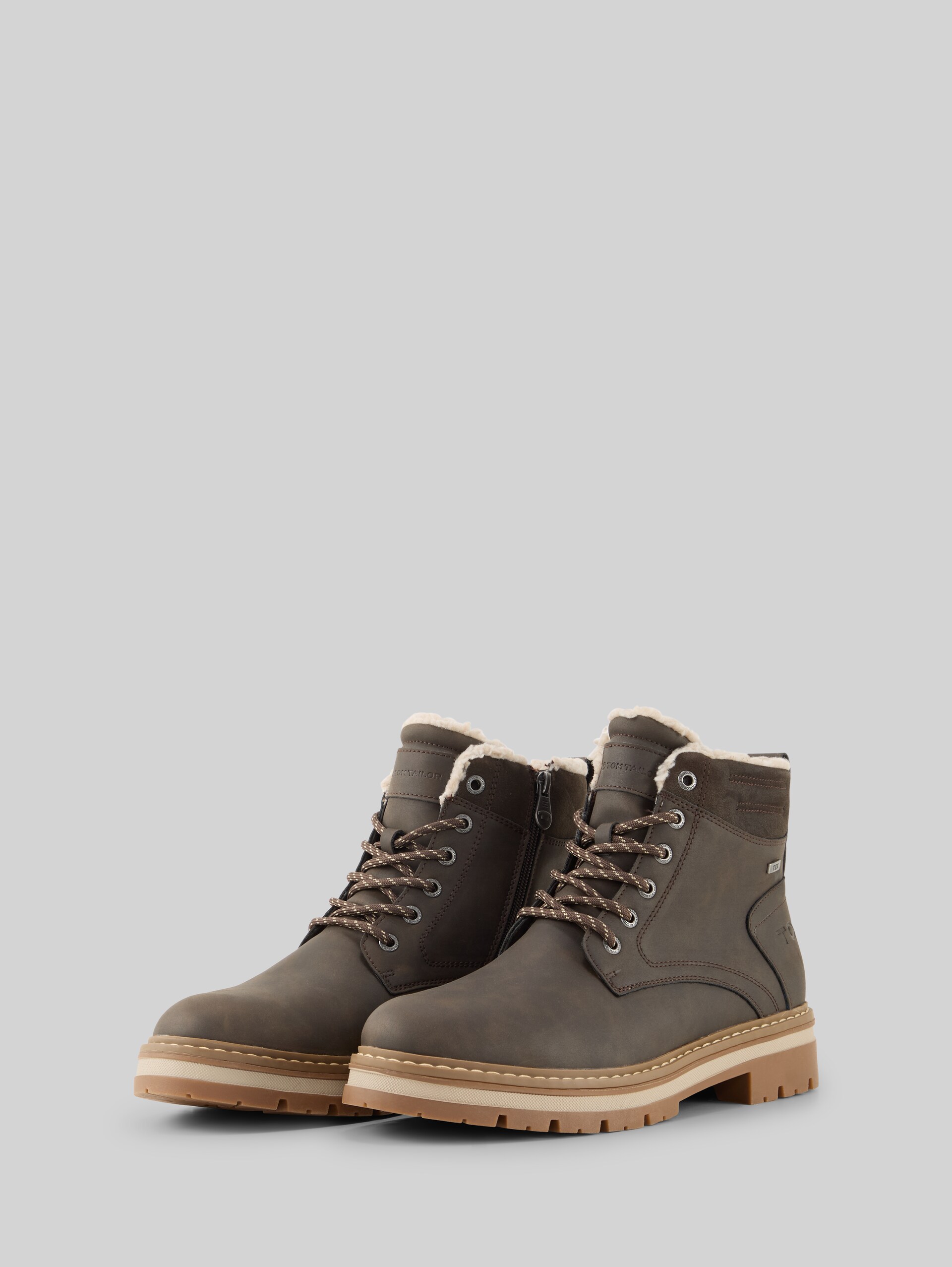 Waterproof boots with lining - mokka - side product view