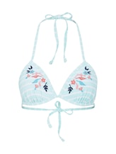 Ausgewählt, Gestreiftes Triangel-Bikini-Top von Tom Tailor, blau