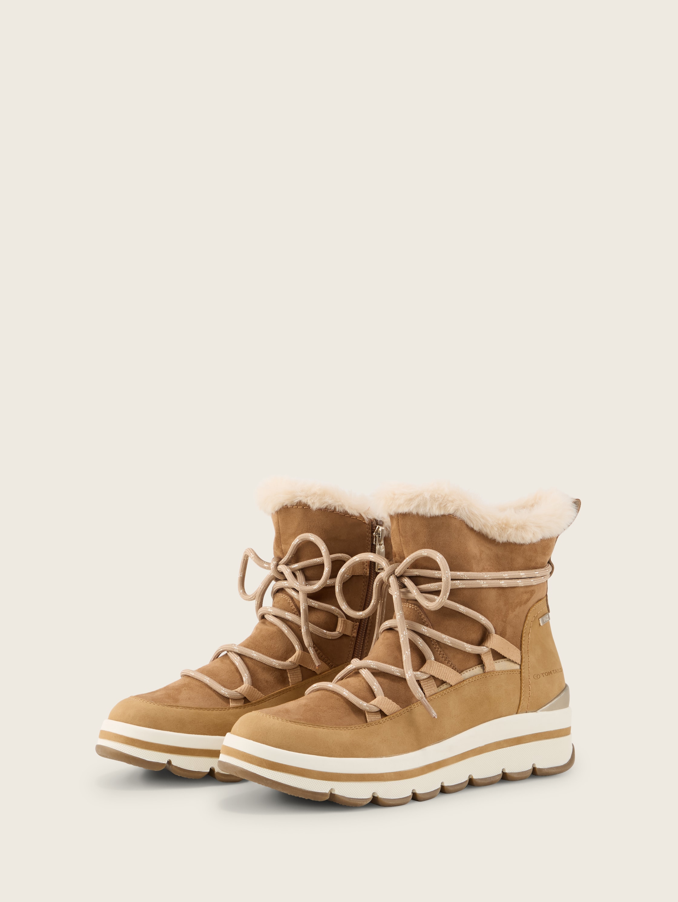 Schneestiefel mit Plateau-Absatz - dark_sand - 