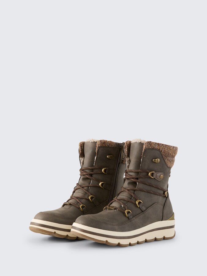 Waterproof boots with lining by Women, lava