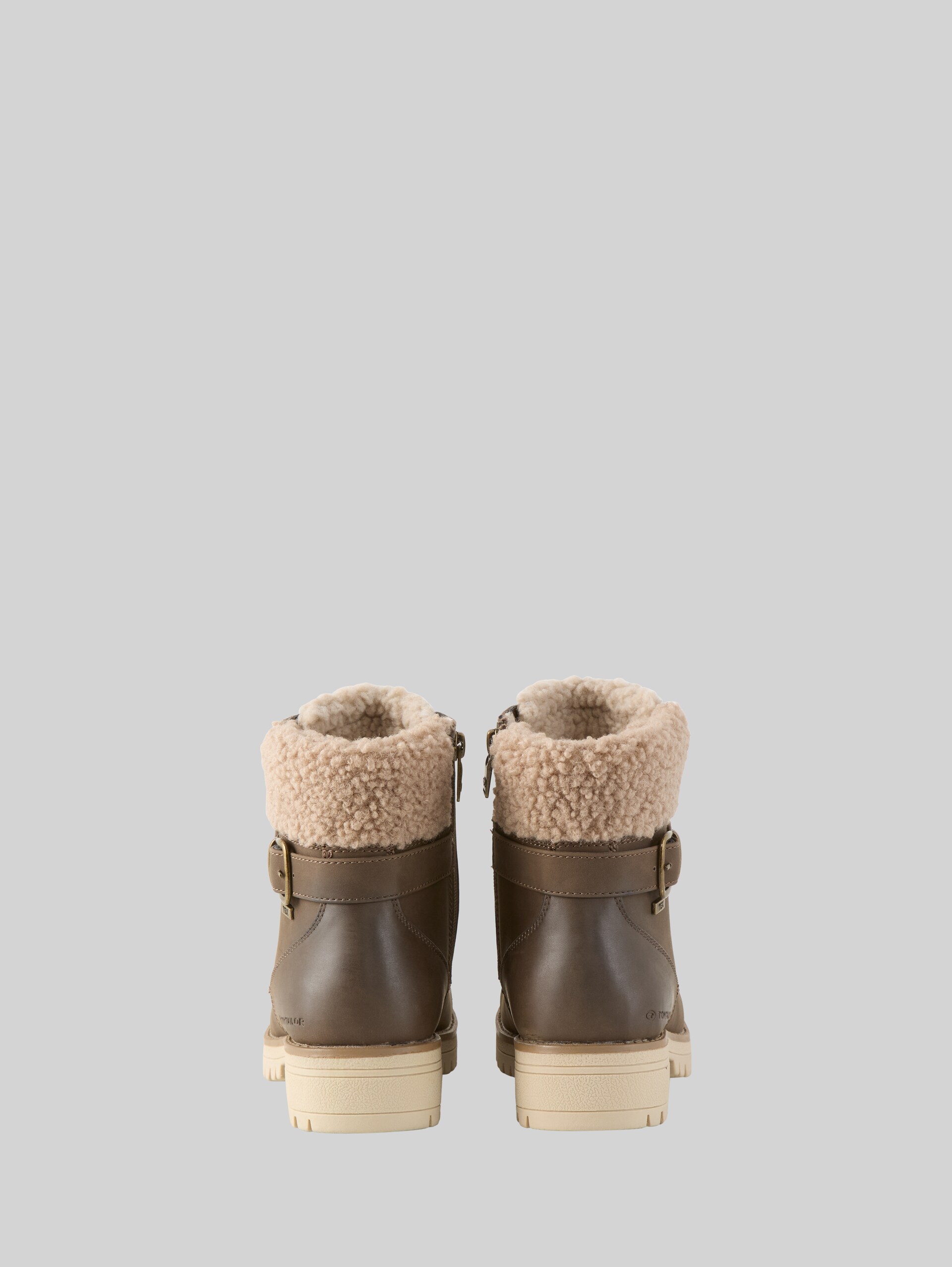 Waterproof boots with lining - taupe - Product rear view