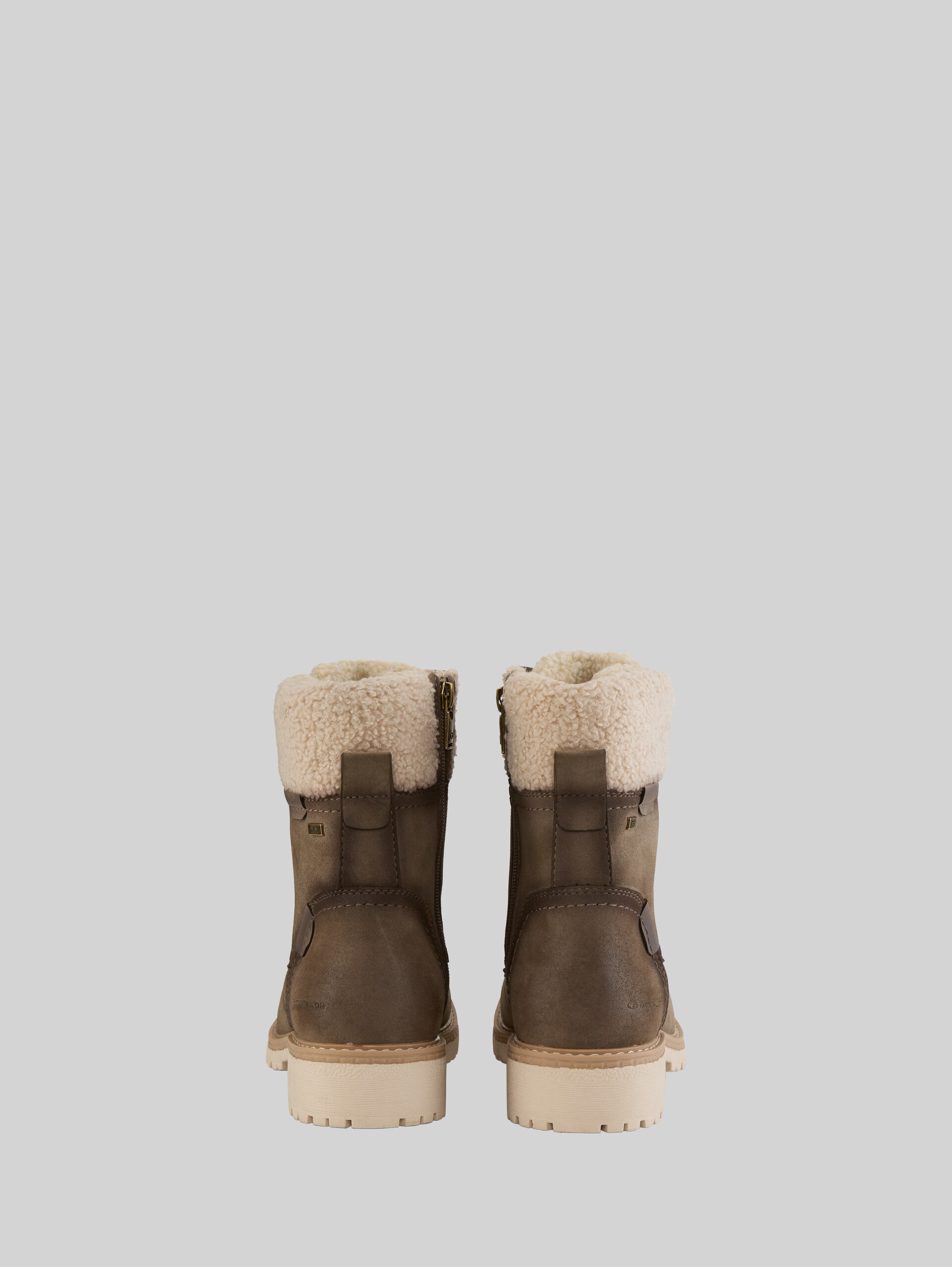 Waterproof boots with lining - taupe - Product rear view