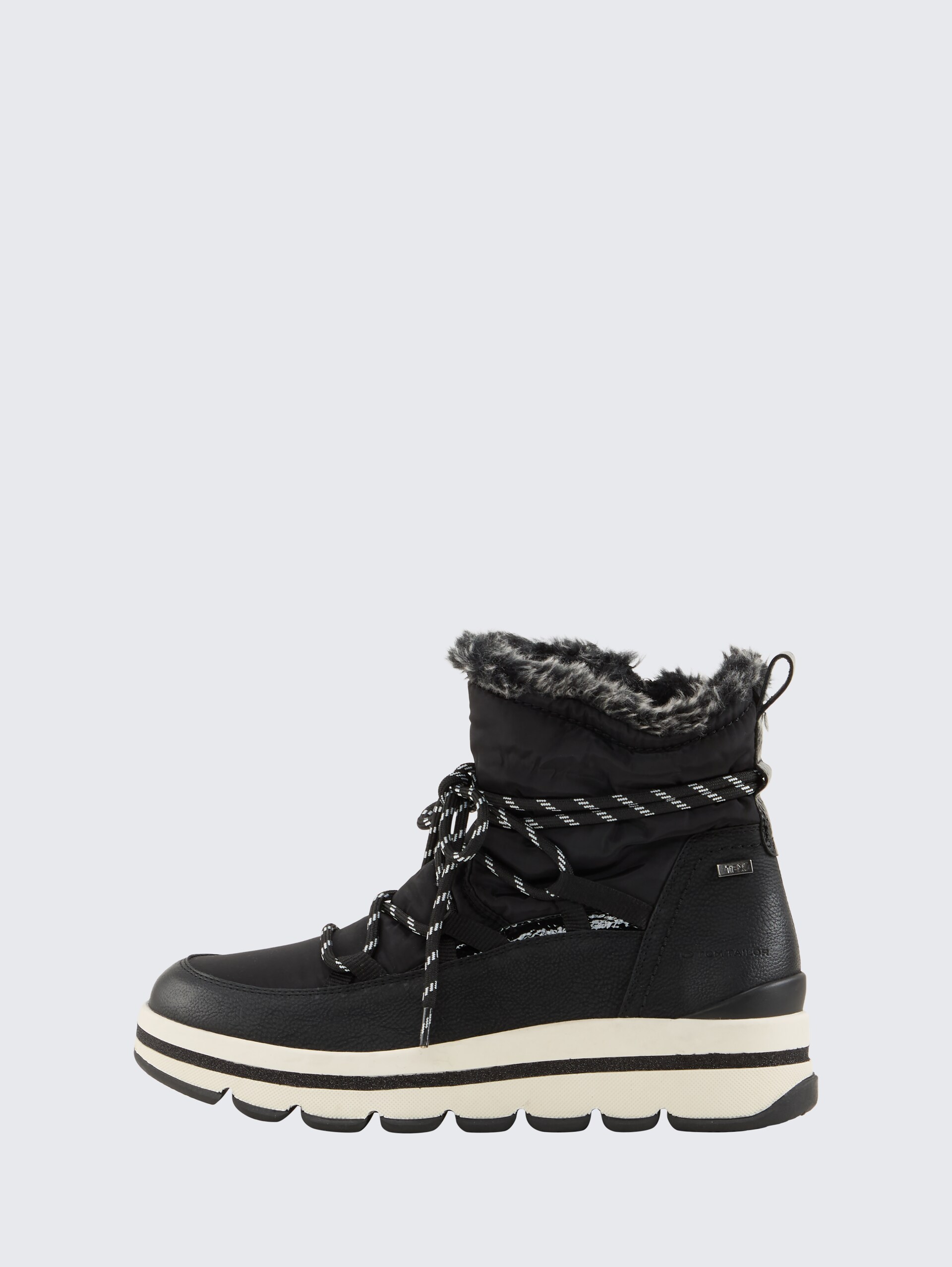 Gefütterte Stiefel mit Plateau - black - seitliche Produkt-Ansicht