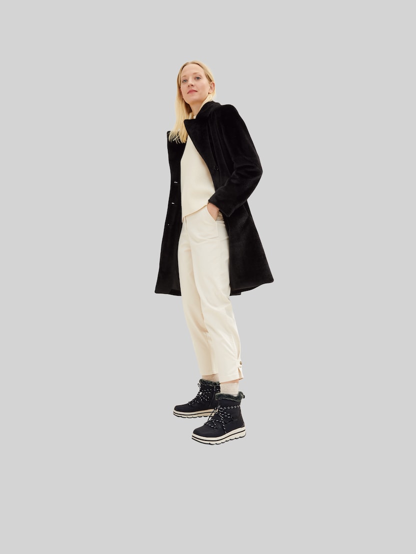 Padded ankle boots with platforms by Women, black