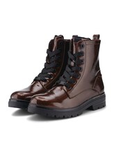 Sélectionné, Bottes à lacets doublées, aspect laqué par Tom Tailor, brunir