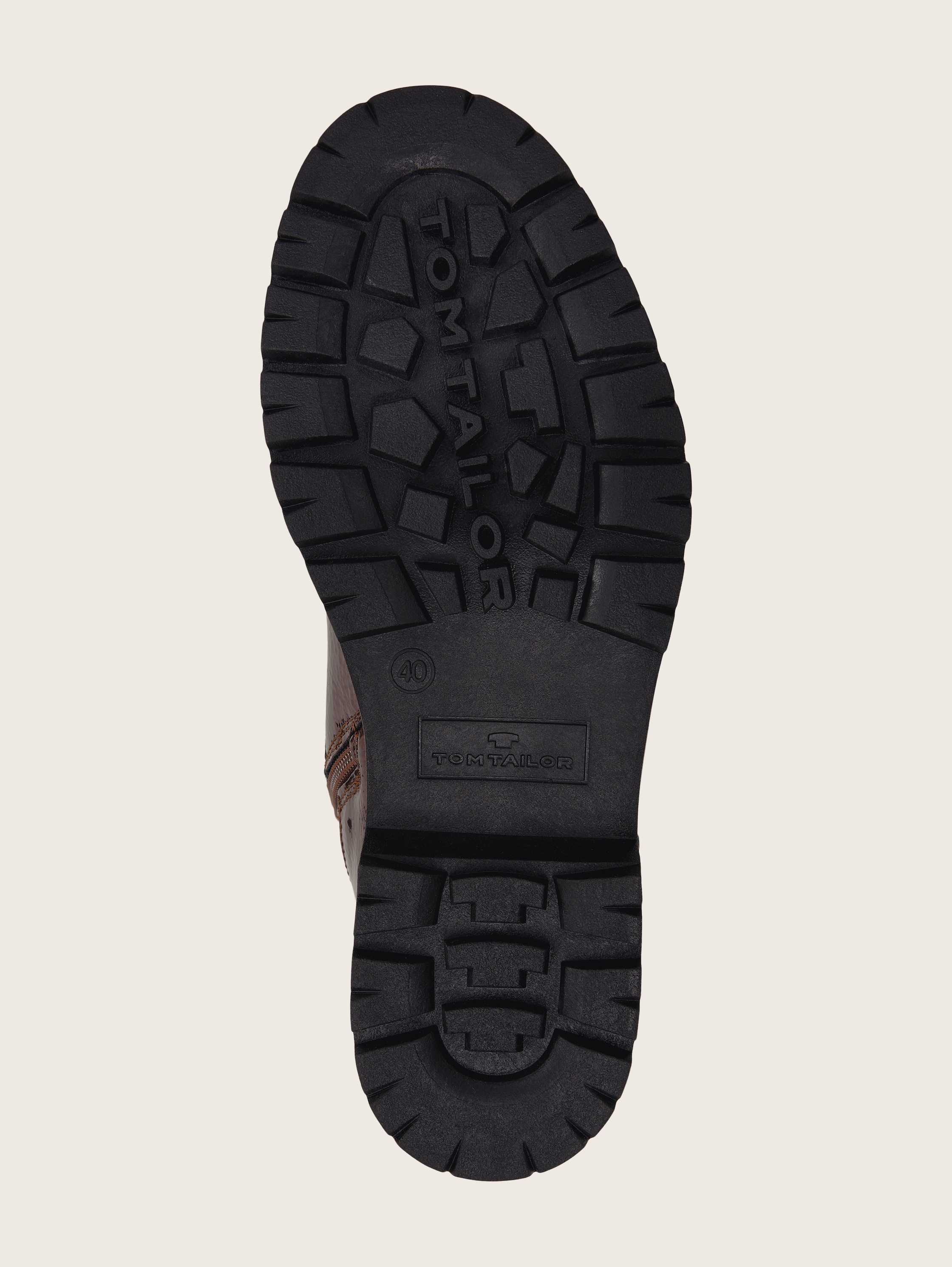 Bottes à lacets doublées, aspect laqué - bronce - Vue du produit semelle 