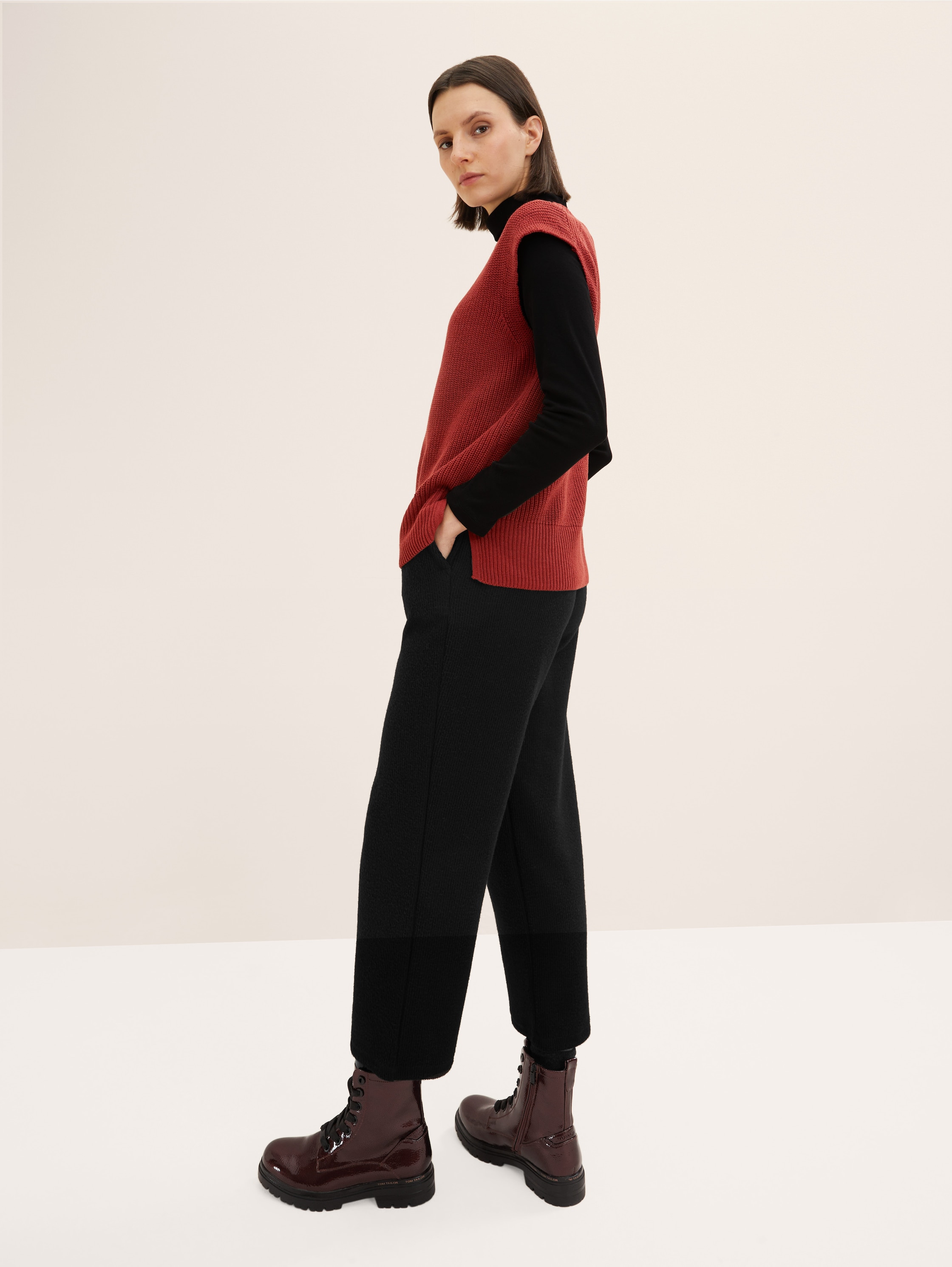 Bottes à lacets doublées, aspect laqué - bronce