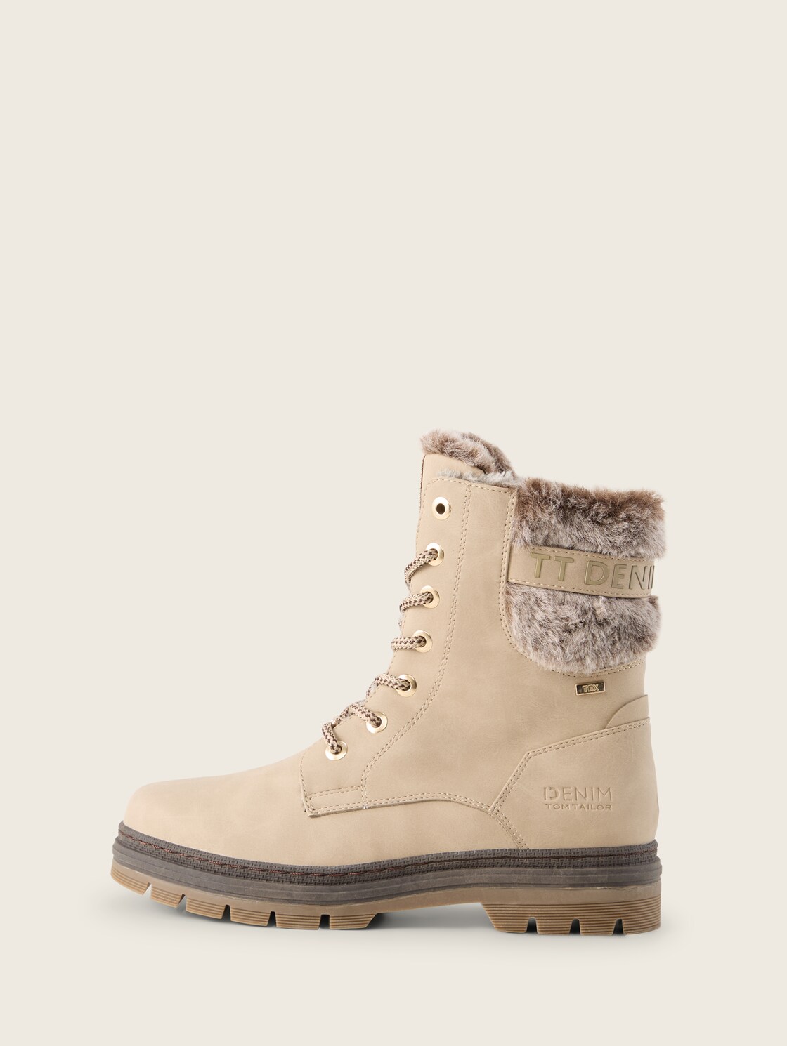 Wasserfeste Stiefel mit Fütterung - dk cream - seitliche Produkt-Ansicht