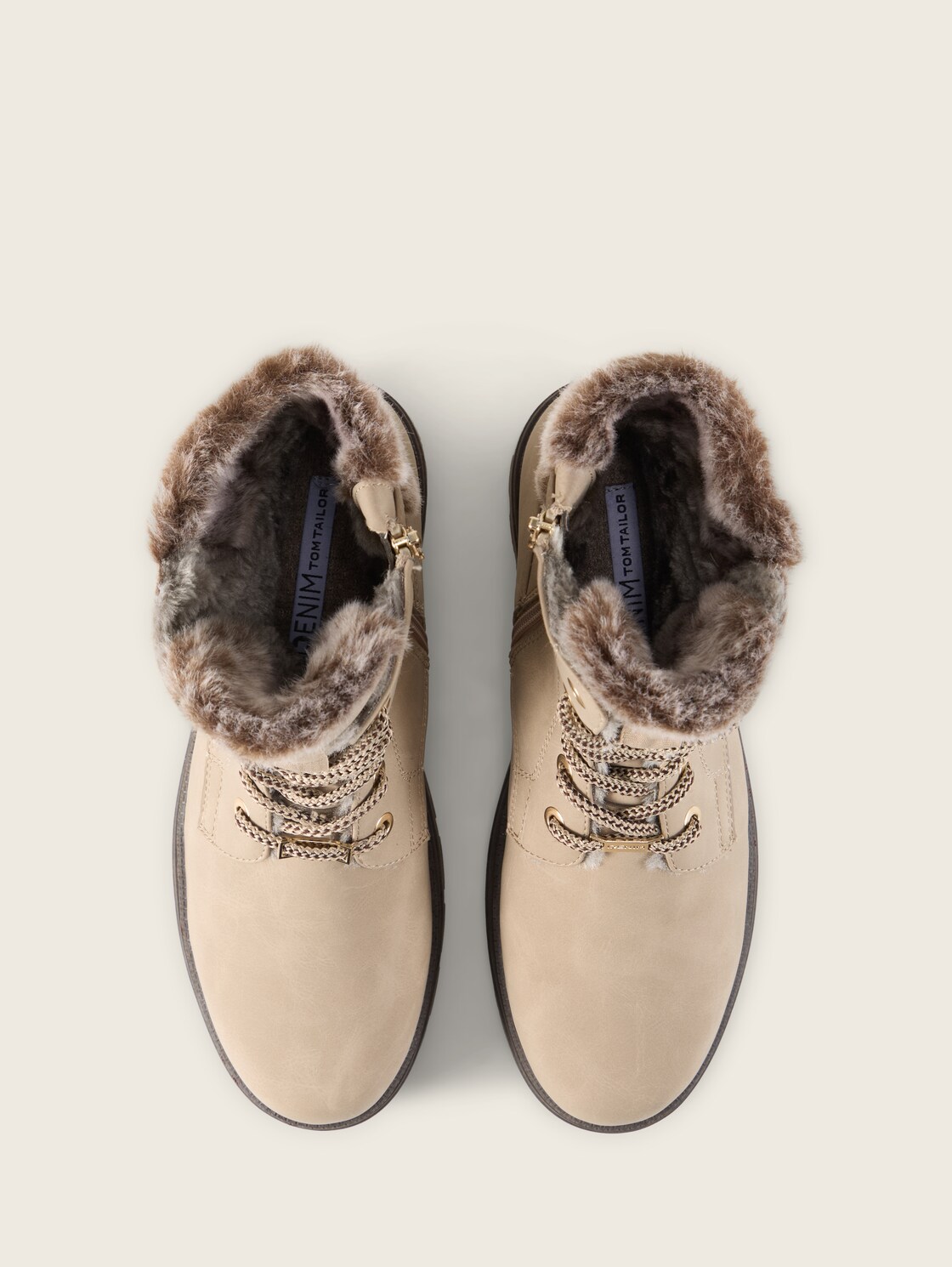 Wasserfeste Stiefel mit Fütterung - dk cream - Produkt-Ansicht von oben 