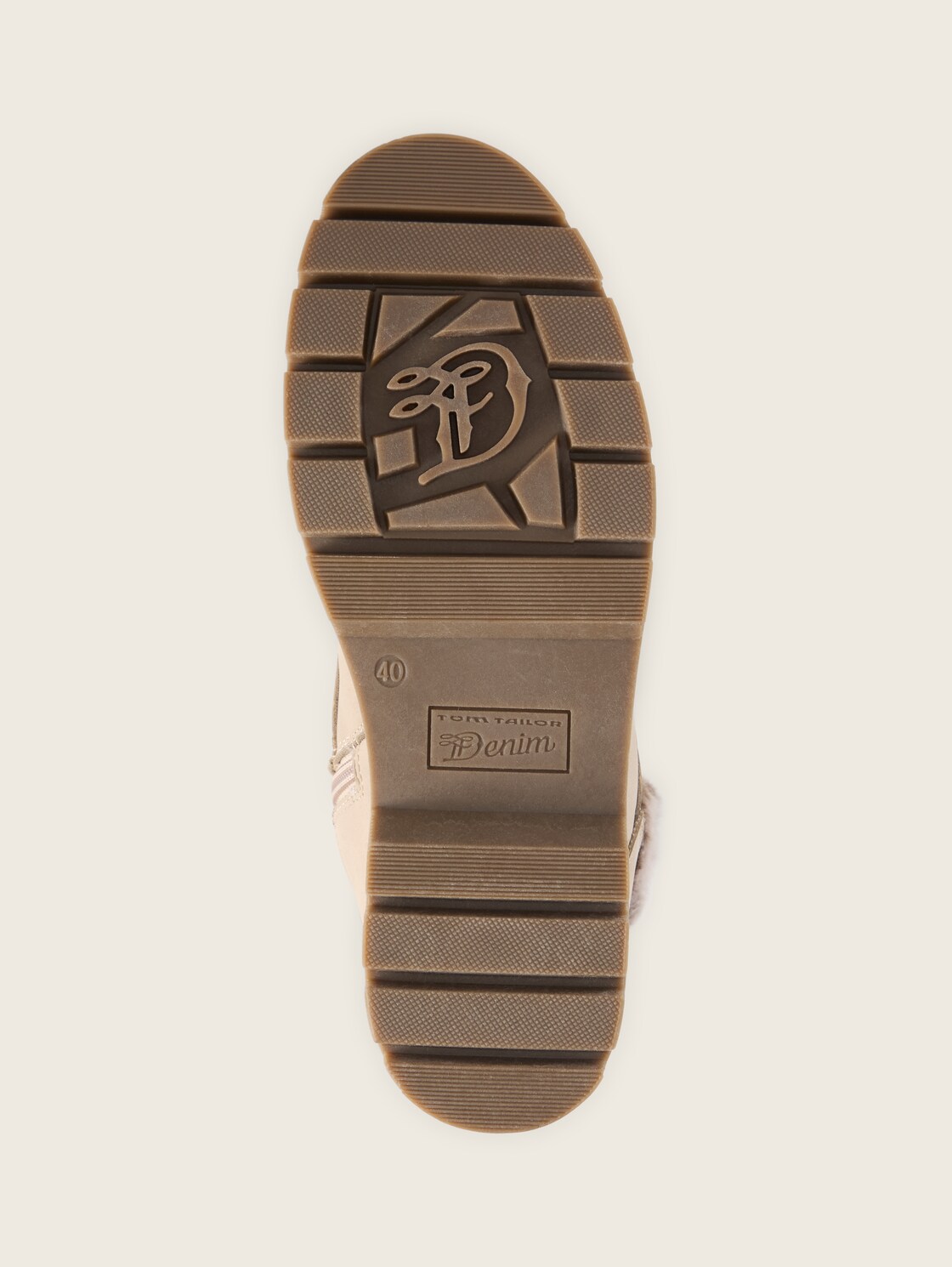 Wasserfeste Stiefel mit Fütterung - dk cream - Produkt-Ansicht Sohle