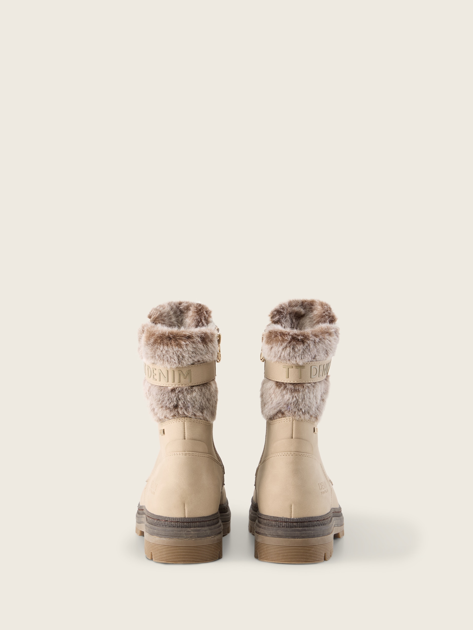 Wasserfeste Stiefel mit Fütterung - dk cream - Produkt-Rückansicht