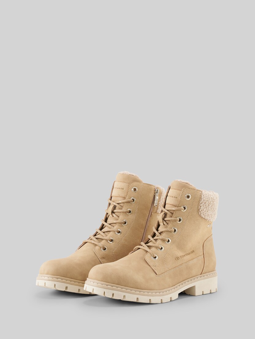 Waterproof boots with lining by Women, sand