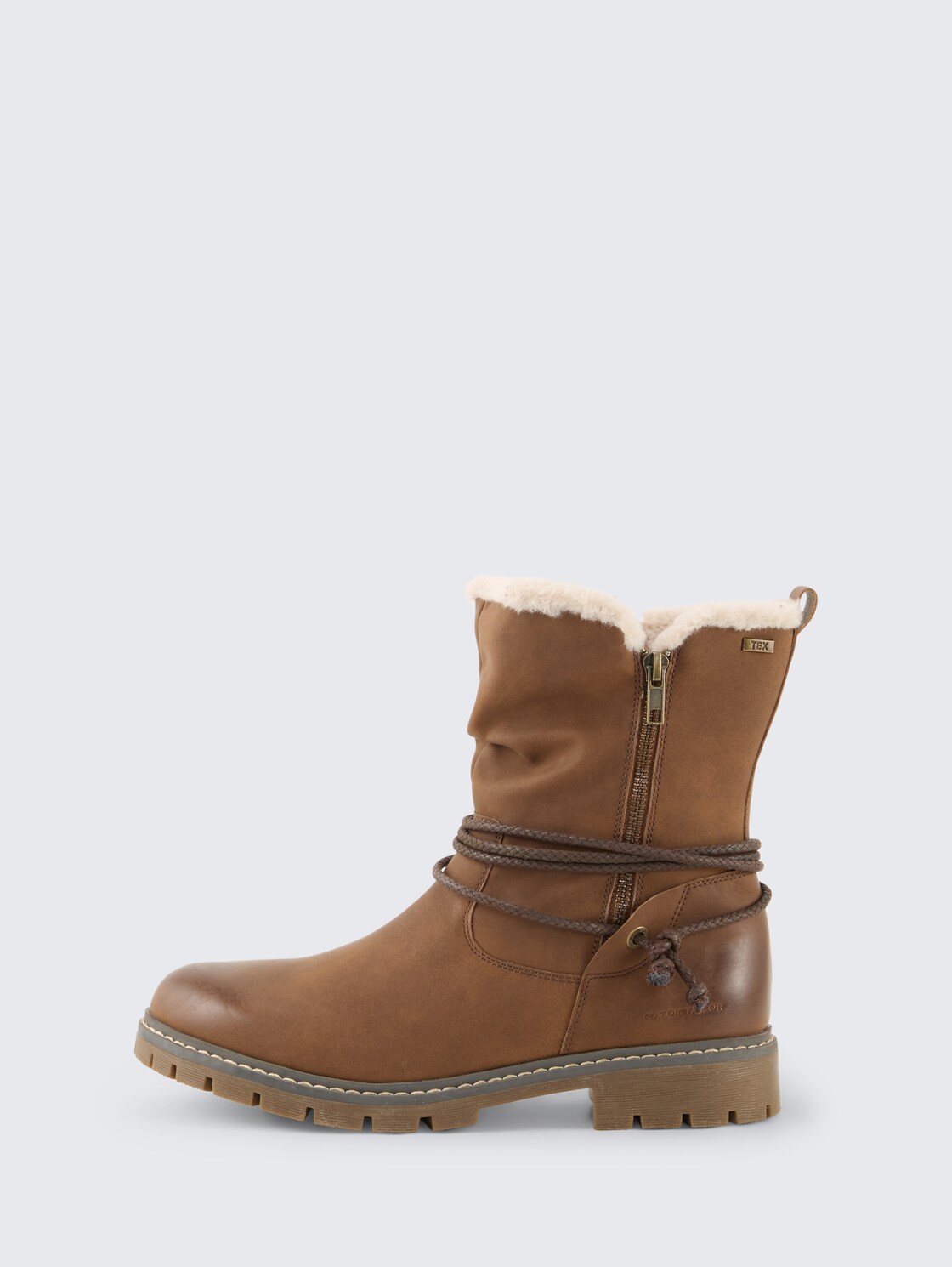 Wasserfeste Stiefel mit Fütterung - cognac - seitliche Produkt-Ansicht
