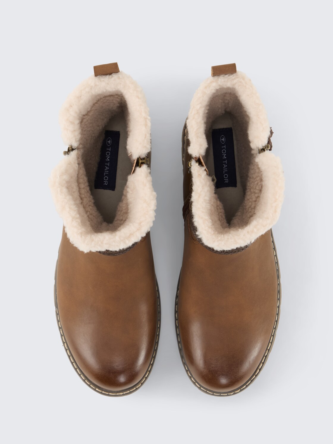 Wasserfeste Stiefel mit Fütterung - cognac - Produkt-Ansicht von oben 