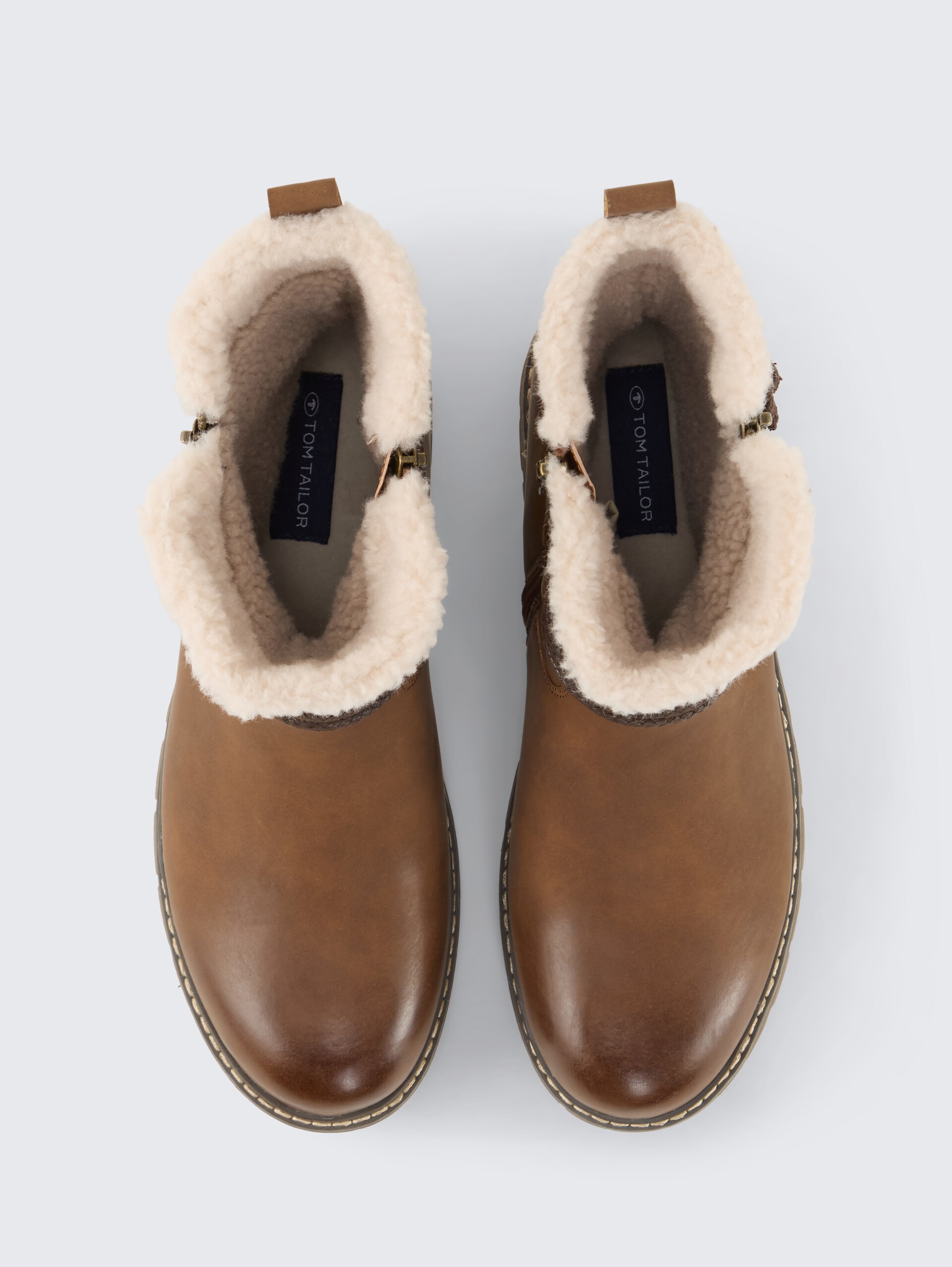 Wasserfeste Stiefel mit Fütterung - cognac - Produkt-Ansicht von oben 