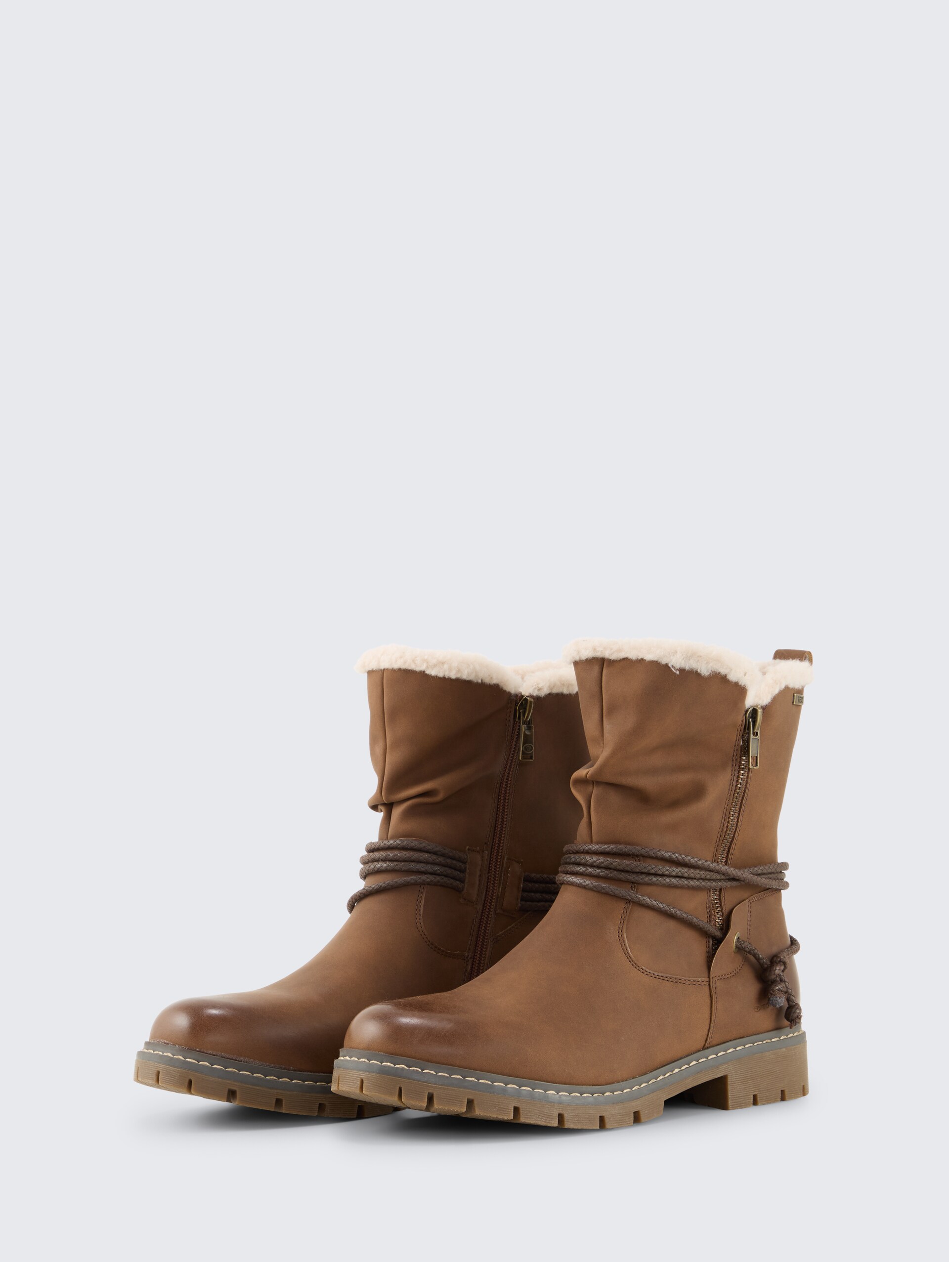 Wasserfeste Stiefel mit Fütterung - cognac - seitliche Produkt-Ansicht