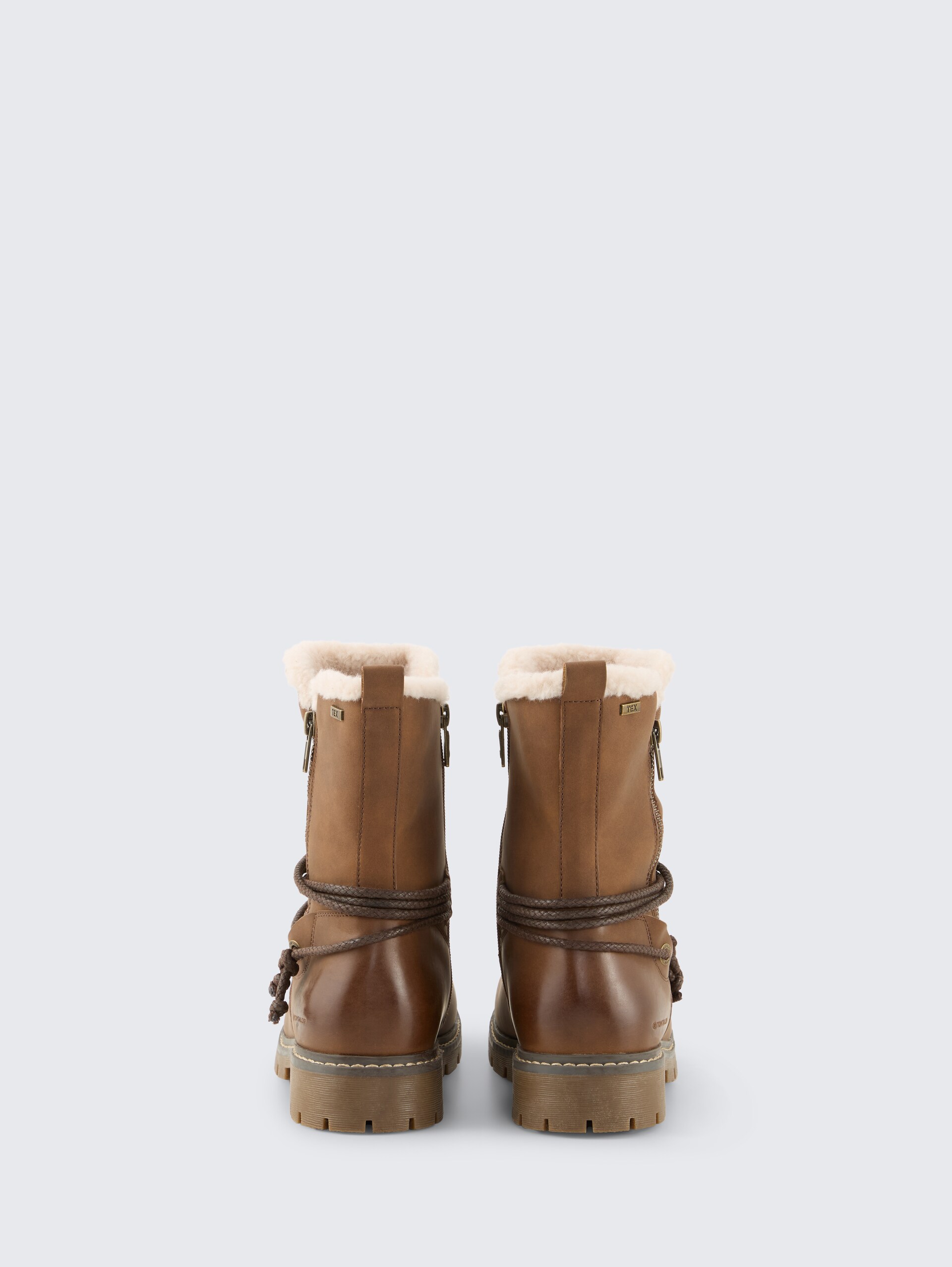 Wasserfeste Stiefel mit Fütterung - cognac - Produkt-Rückansicht