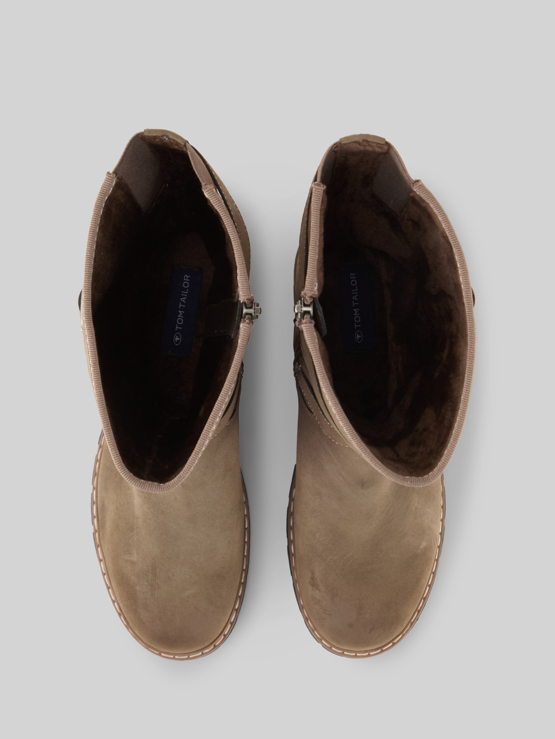 Waterproof boots with lining - taupe - Product view from top 