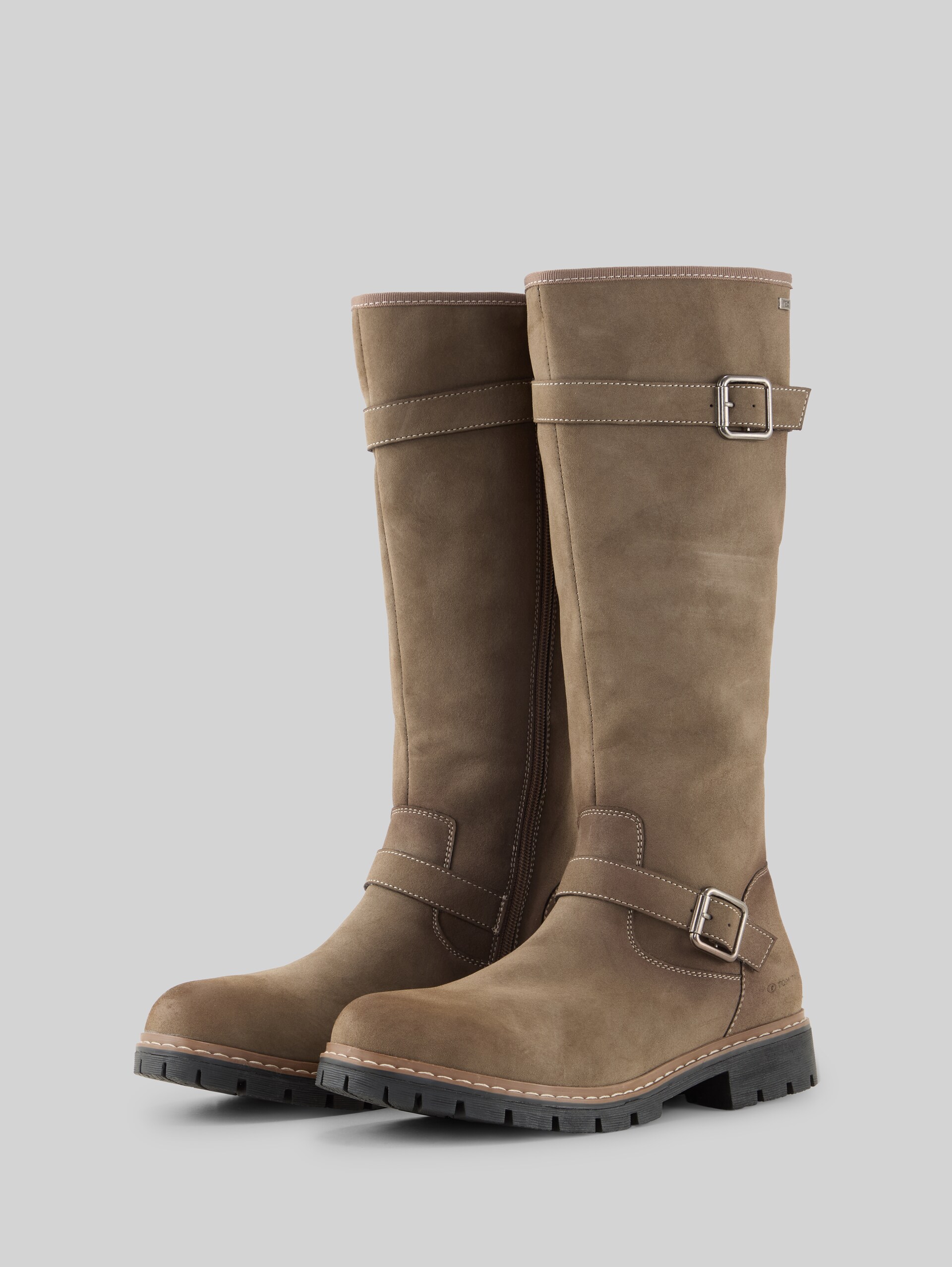 Waterproof boots with lining - taupe - side product view