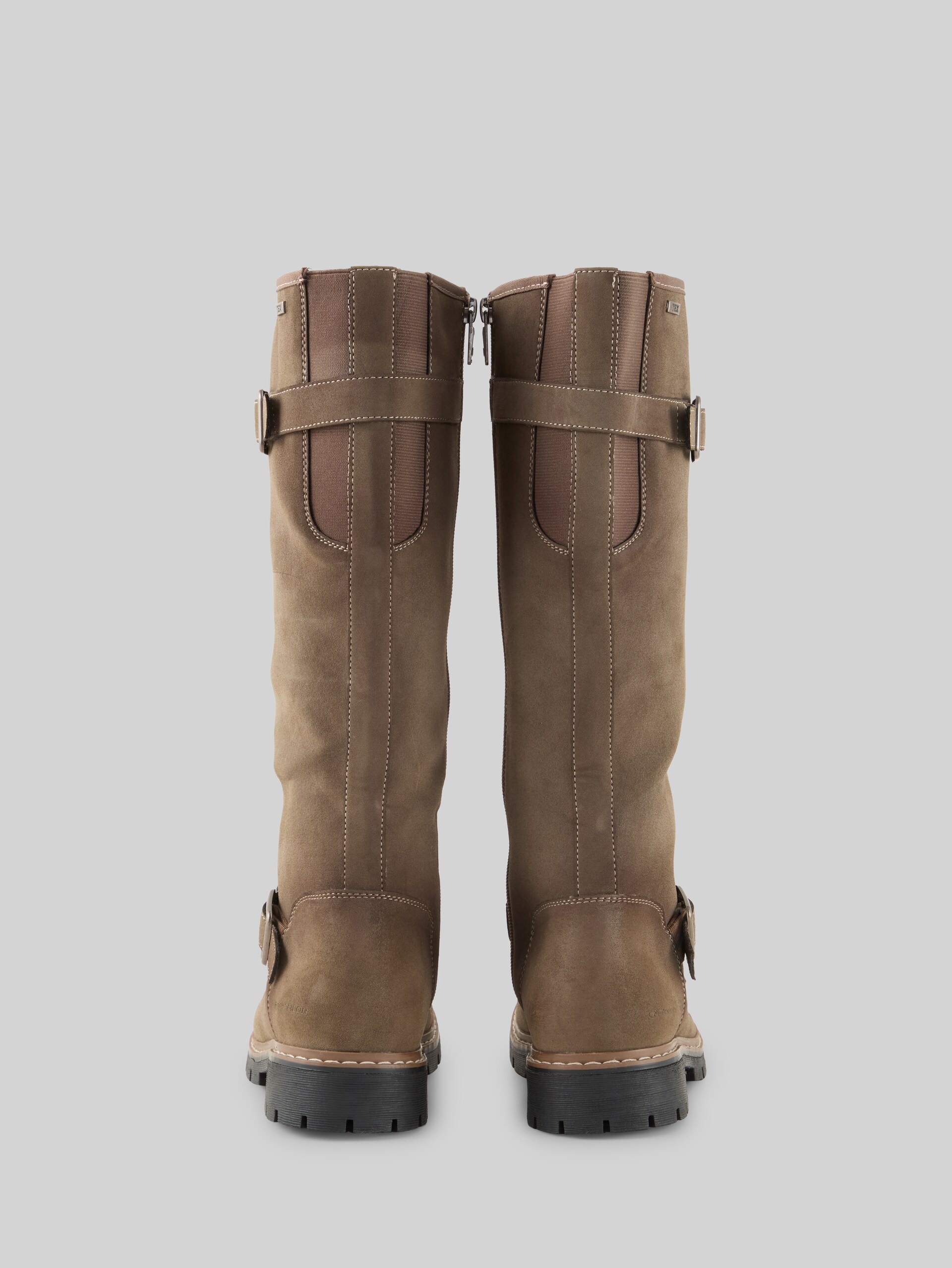Waterproof boots with lining - taupe - Product rear view