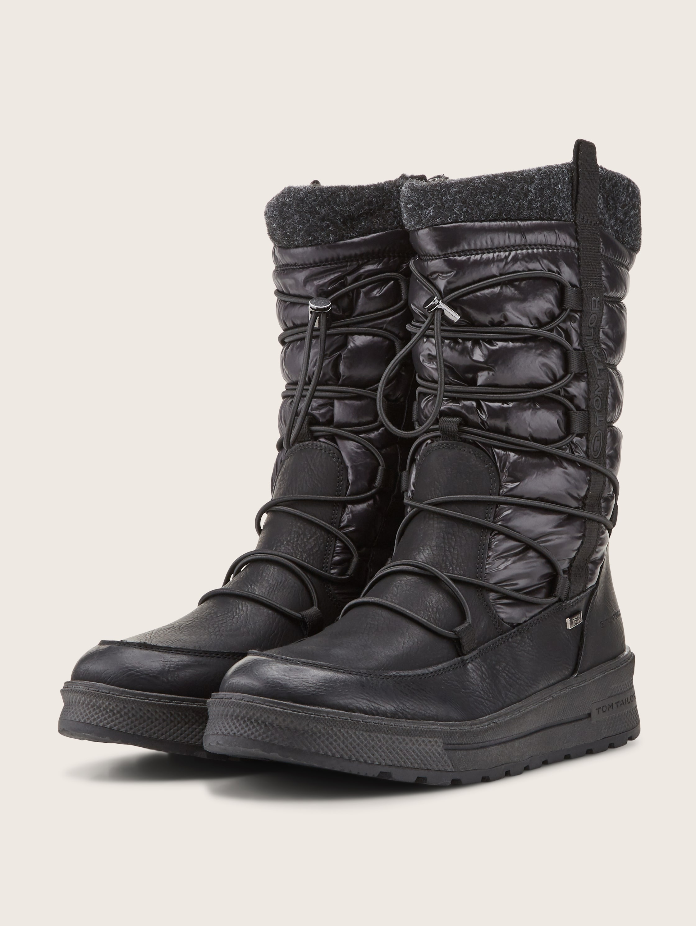 Lined boots - black - side product view
