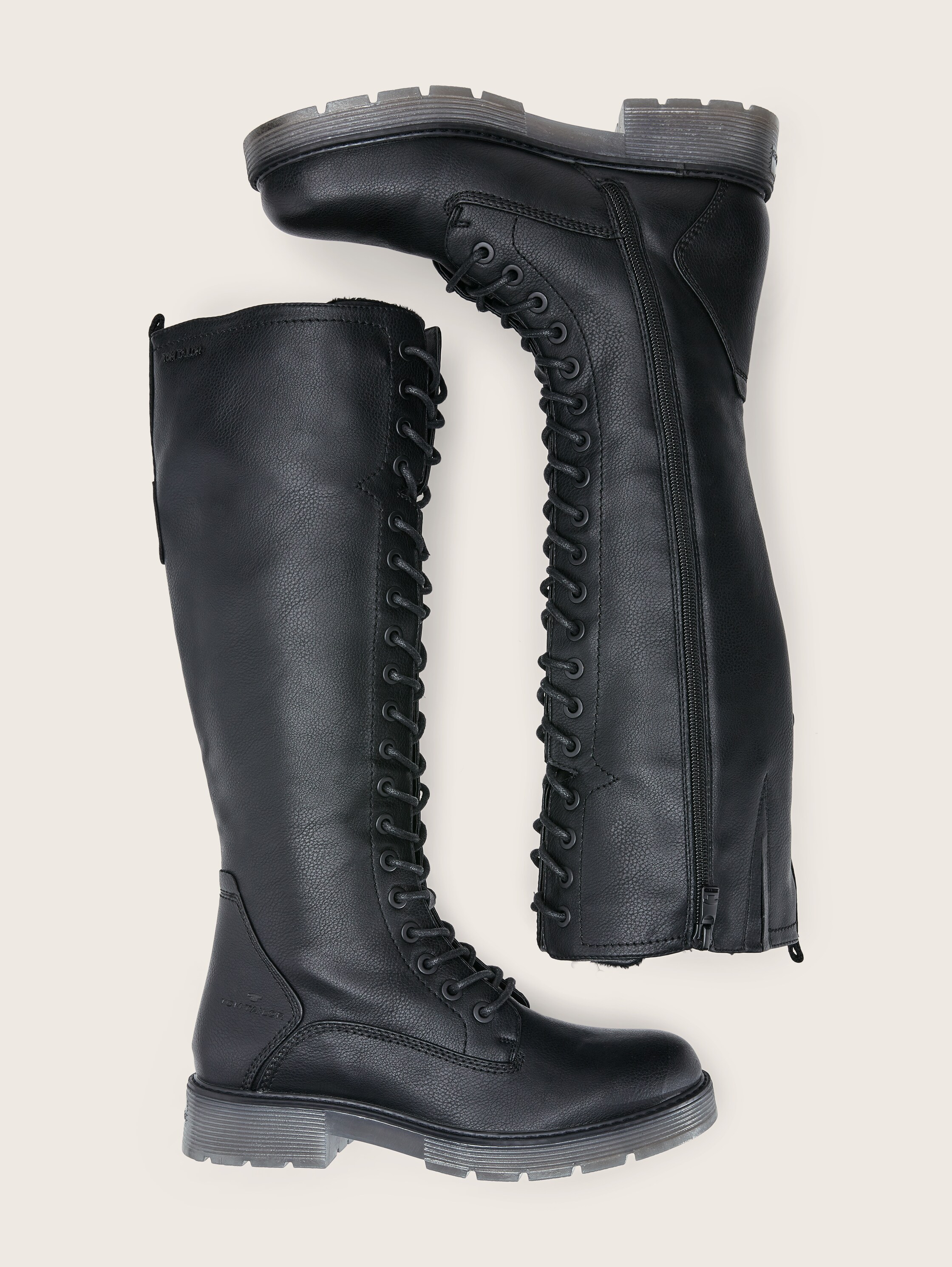 Schnürstiefel mit Block-Absatz - 6