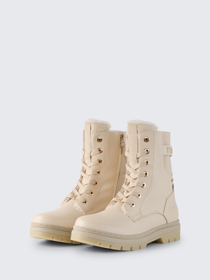 Wasserdichte Stiefel mit Logo-Applikation von Denim Female, beige