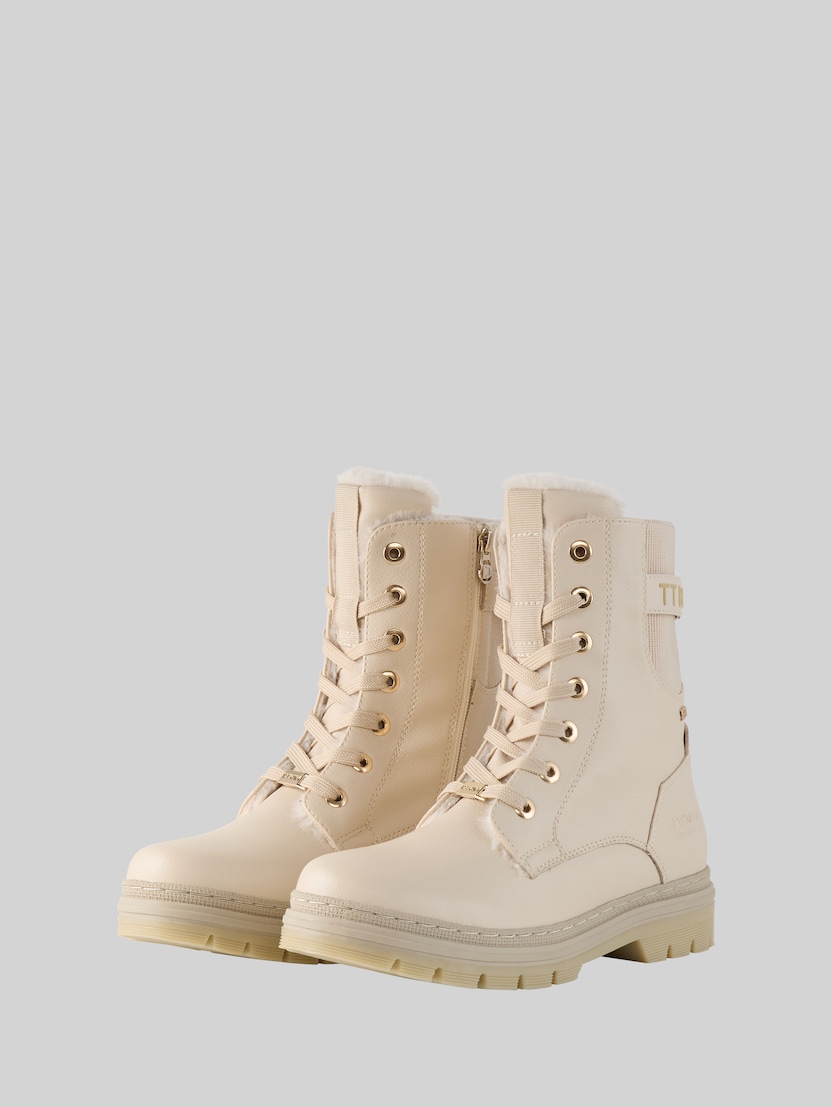 Bottes imperméables doublées par Denim Female, beige