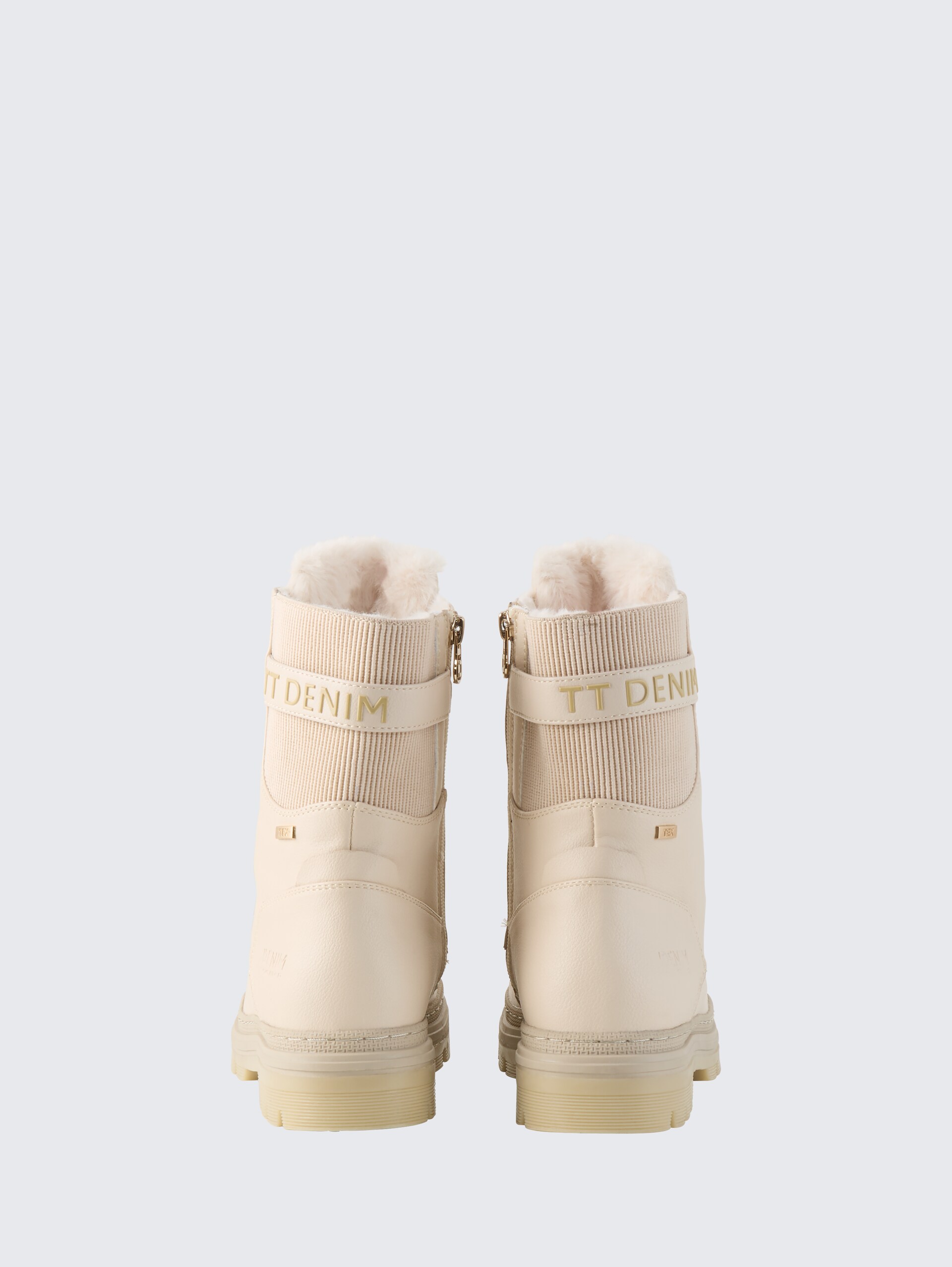 Wasserdichte Stiefel mit Logo-Applikation - beige - Produkt-Rückansicht