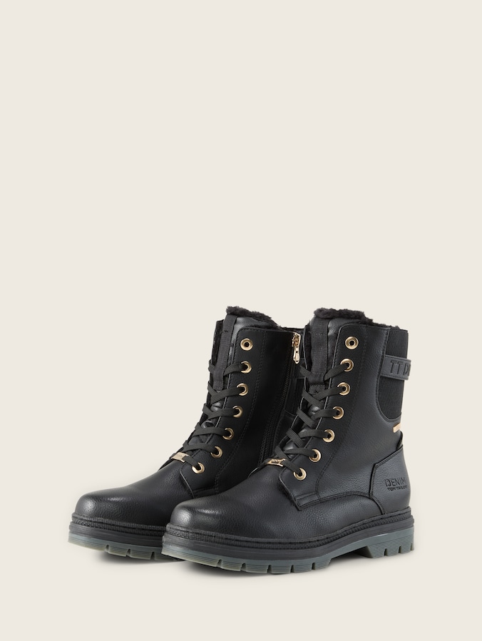 Waterdichte laarzen met logo-applicatie door Denim Female, black