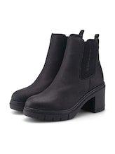 Ausgewählt, Gefütterte Stiefeletten mit Block-Absatz von Tom Tailor, schwarz