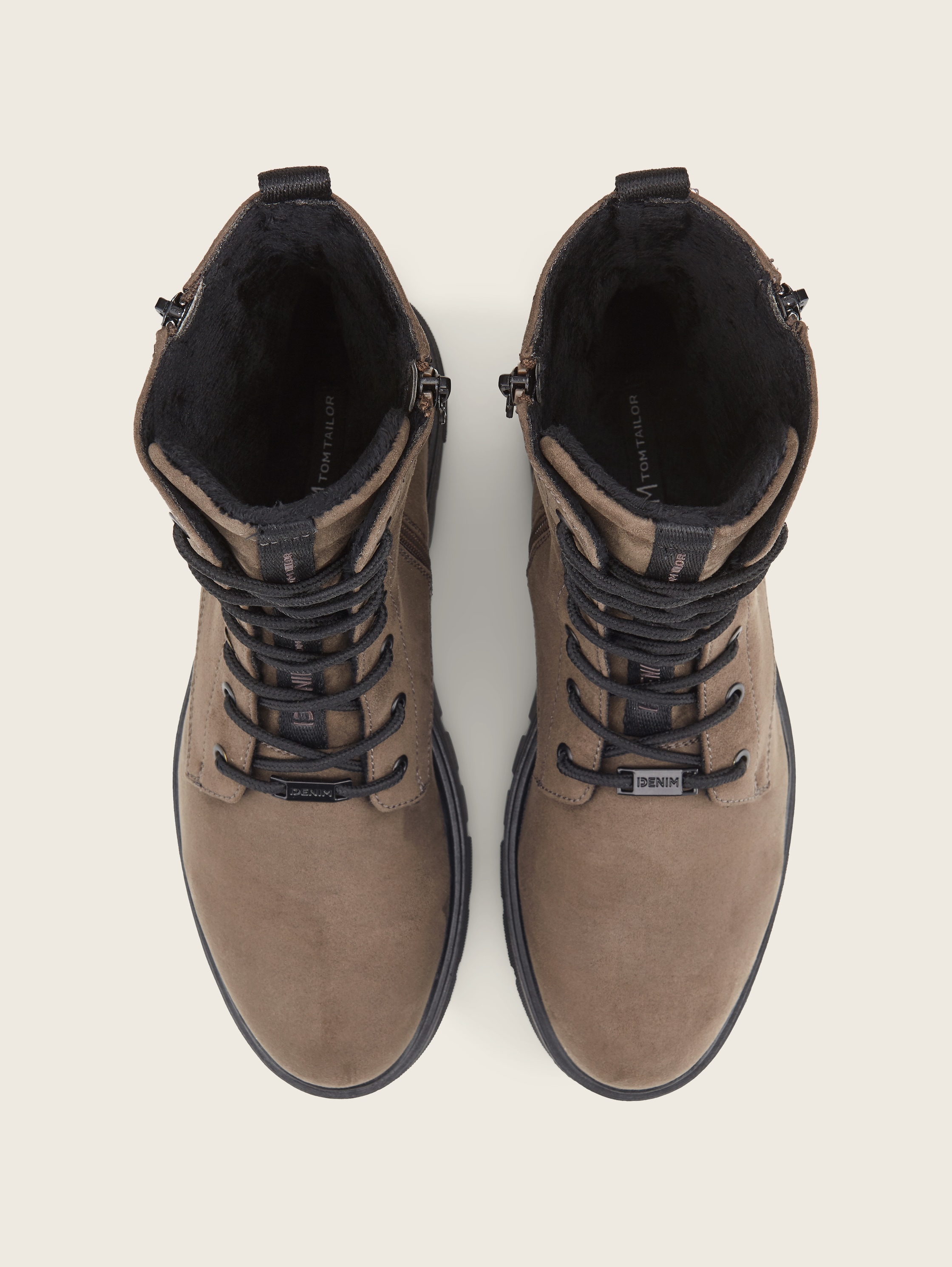 Stiefelette mit Block-Absatz - dktaupe - Produkt-Ansicht von oben 