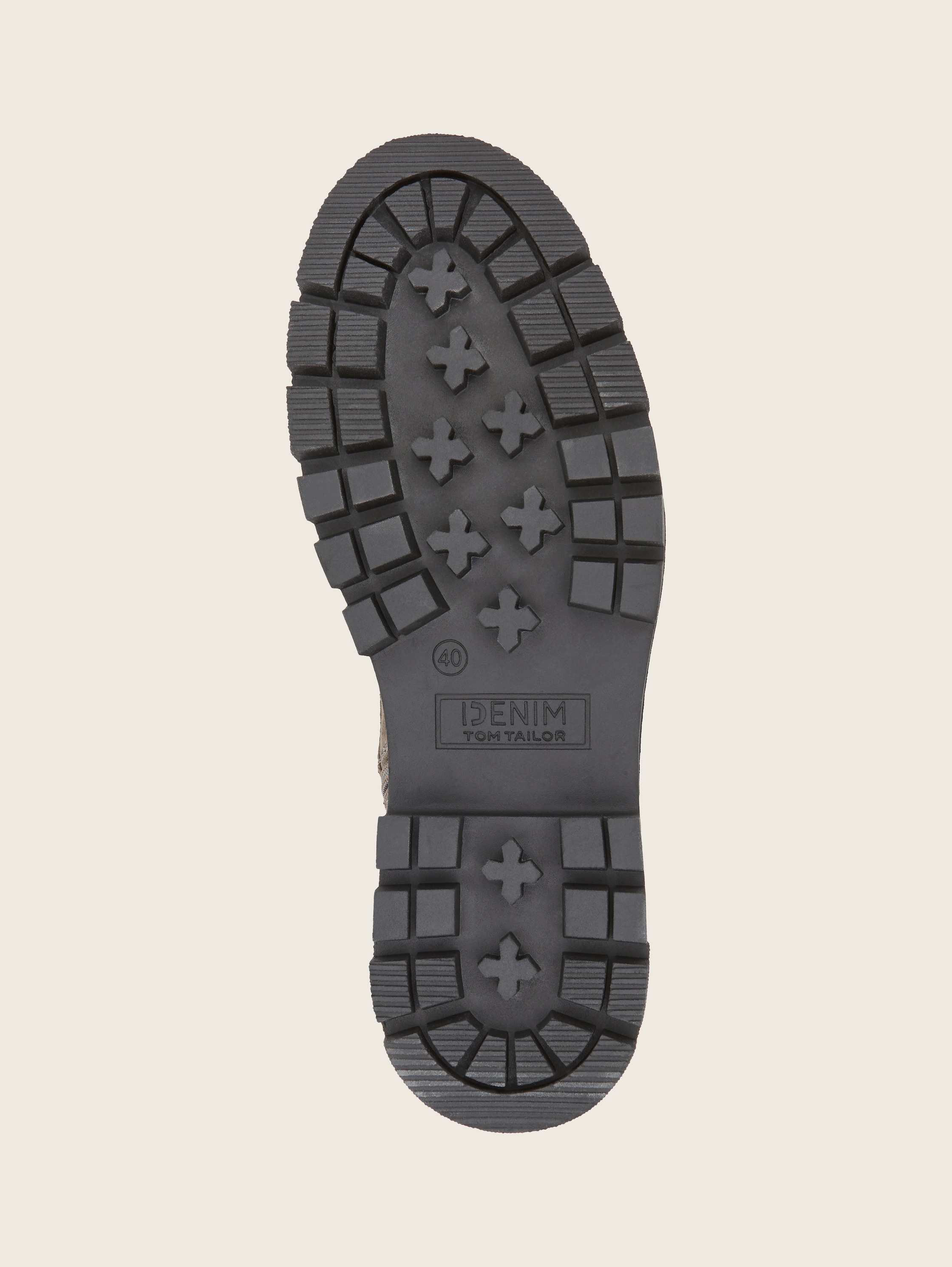 Stiefelette mit Block-Absatz - dktaupe - Produkt-Ansicht Sohle