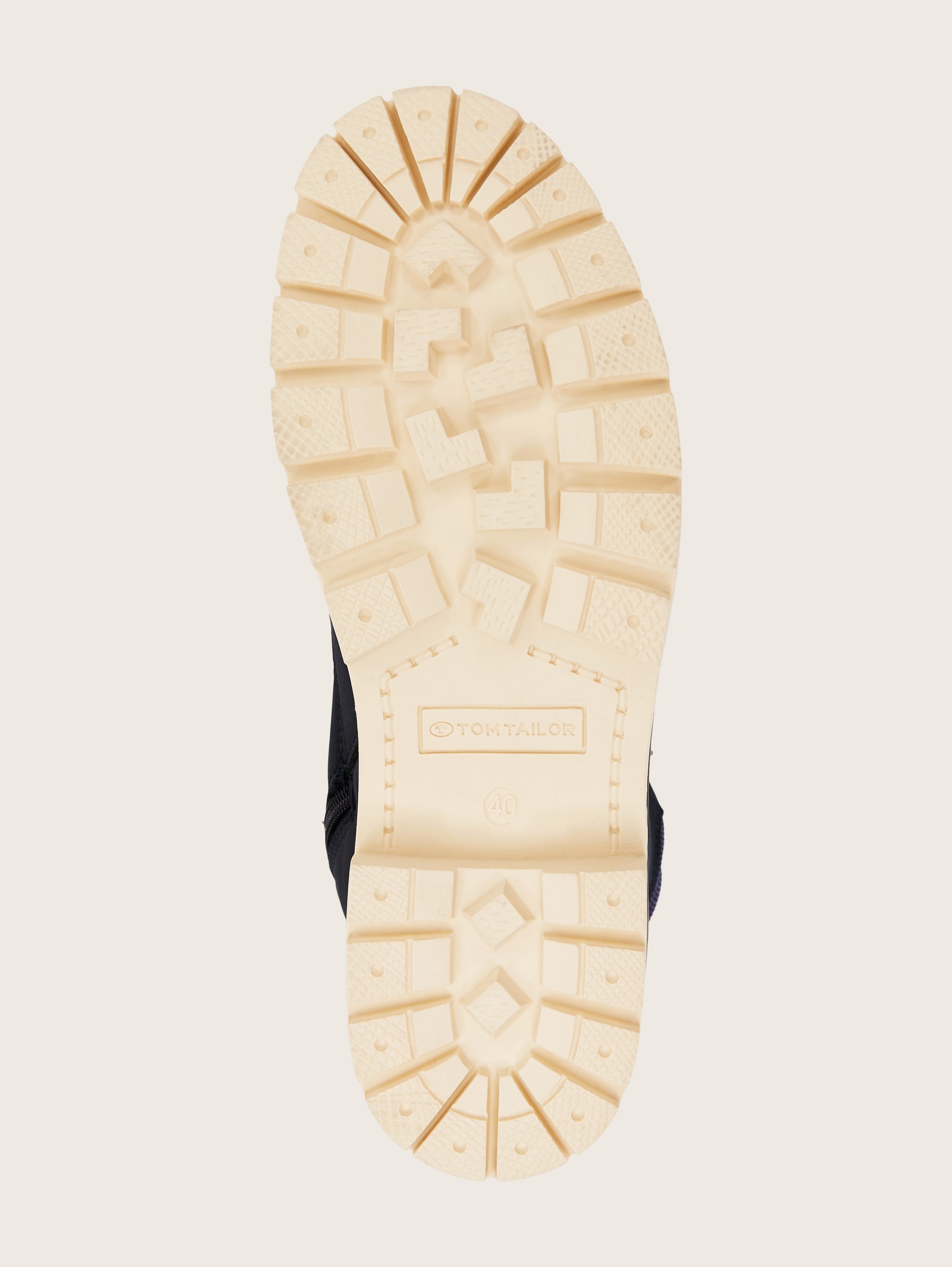 Gefütterte Stiefeletten aus Kunstleder - navy - Produkt-Ansicht Sohle