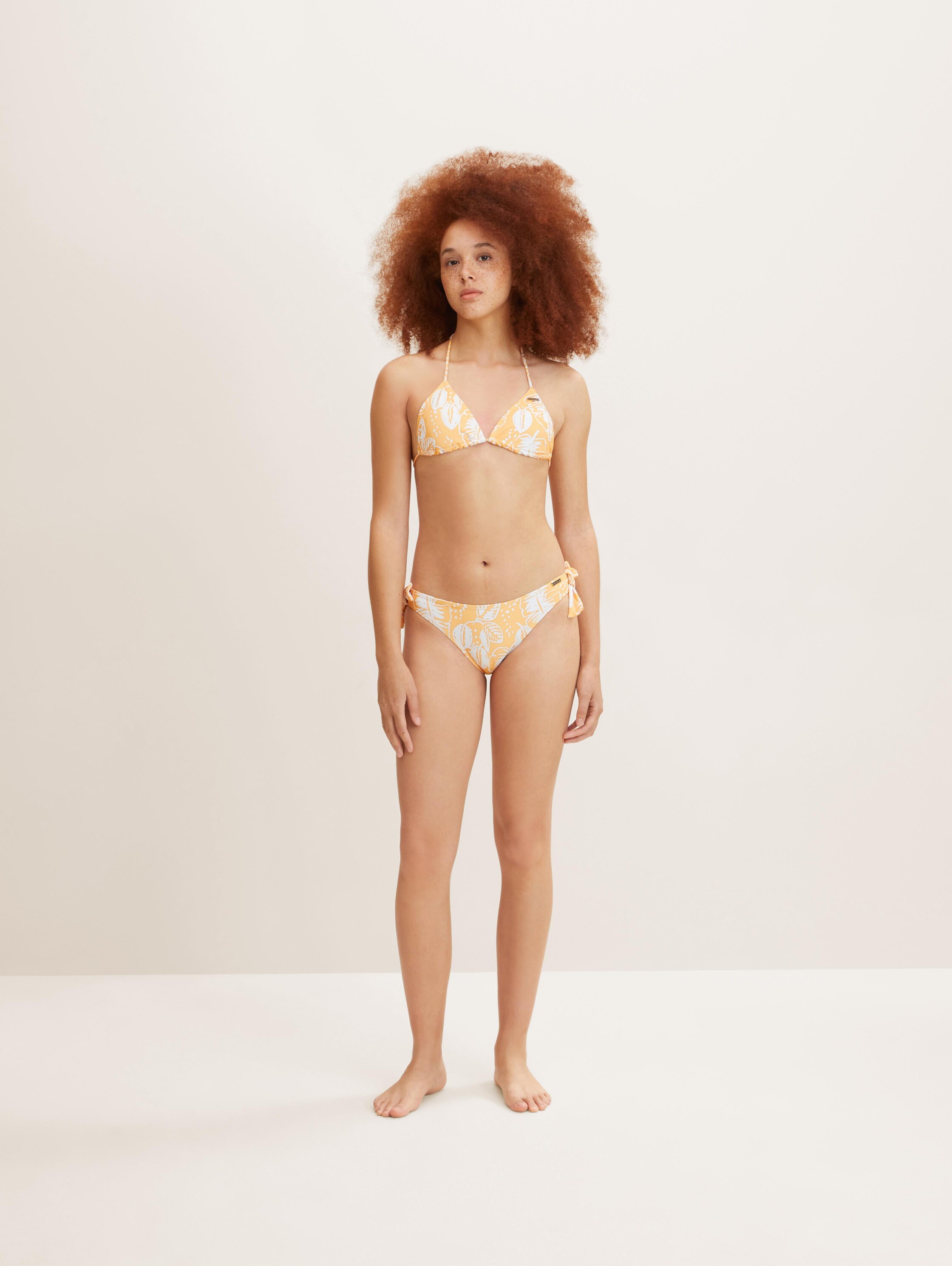 Gemusterter Bikini Slip mit Bändern - Marigold AOP