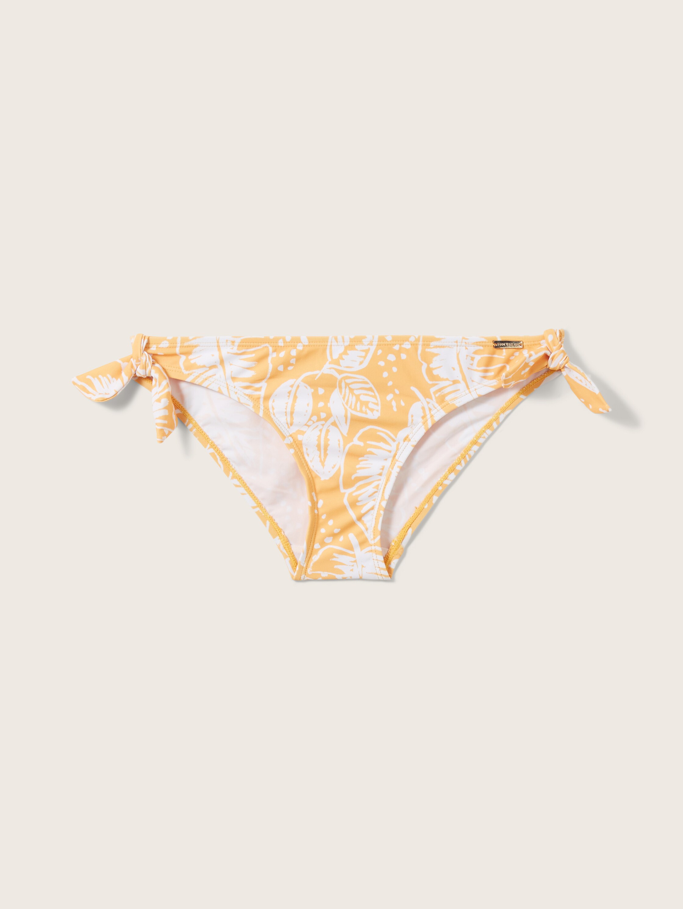 Gemusterter Bikini Slip mit Bändern - gelb - 